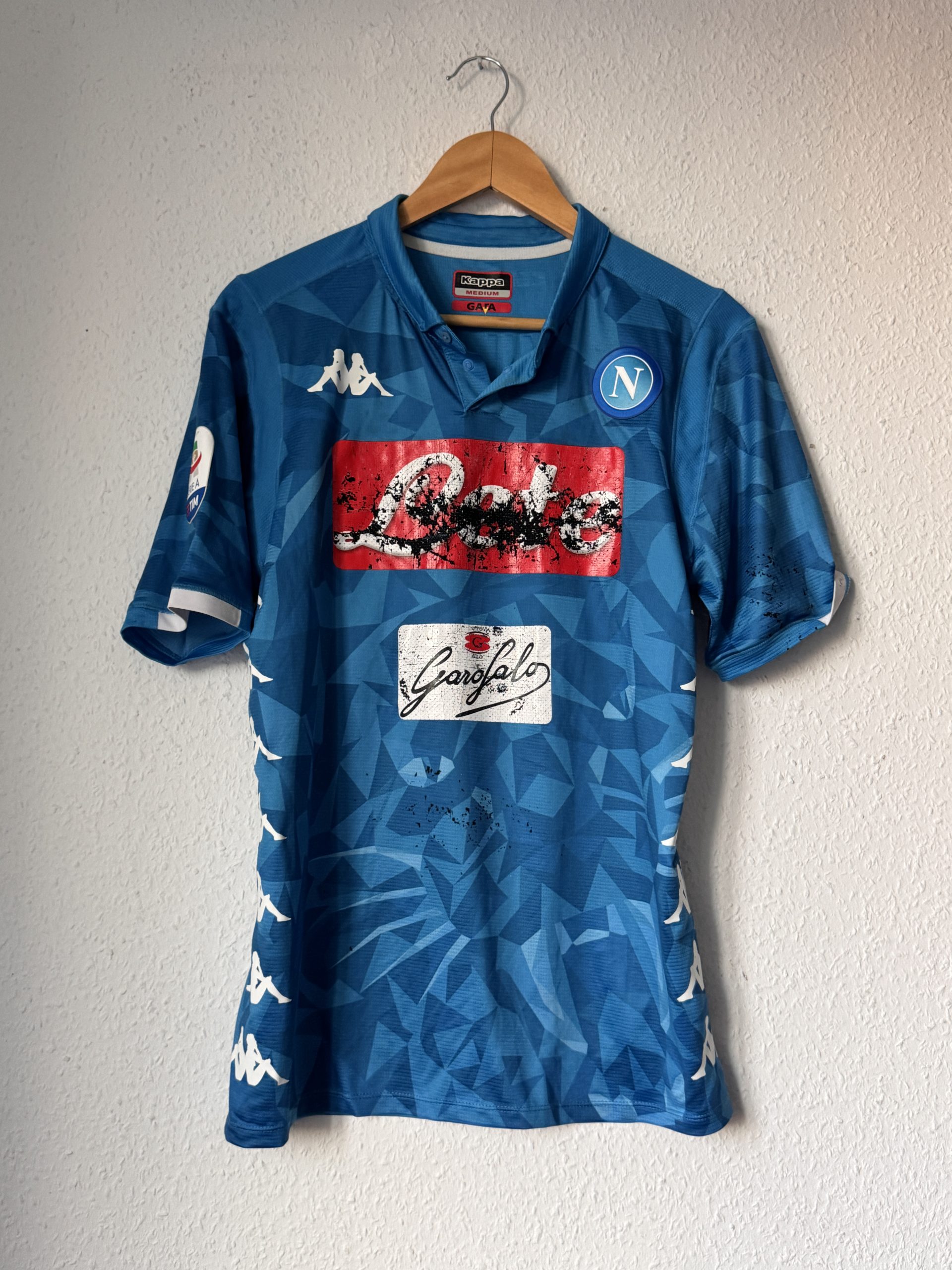 Kappa Blue Napoli Football Jersey M Logo Print 3026 image 2