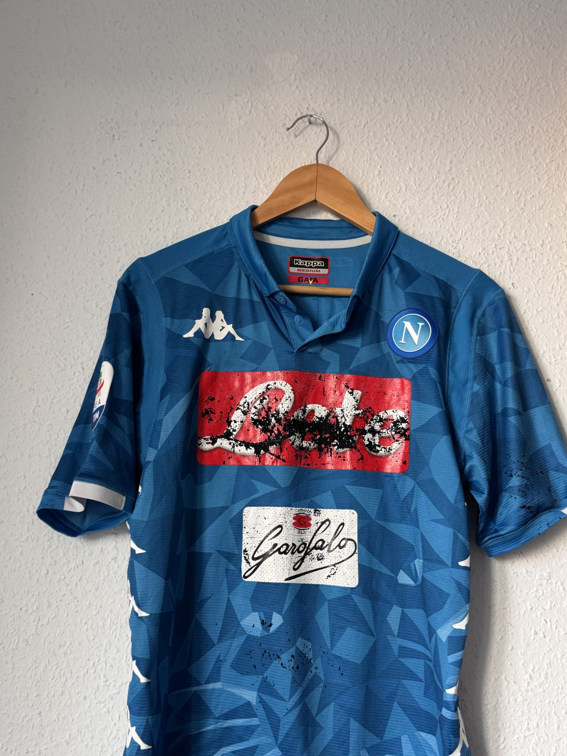 Kappa Blue Napoli Football Jersey M Logo Print 3026 image 3