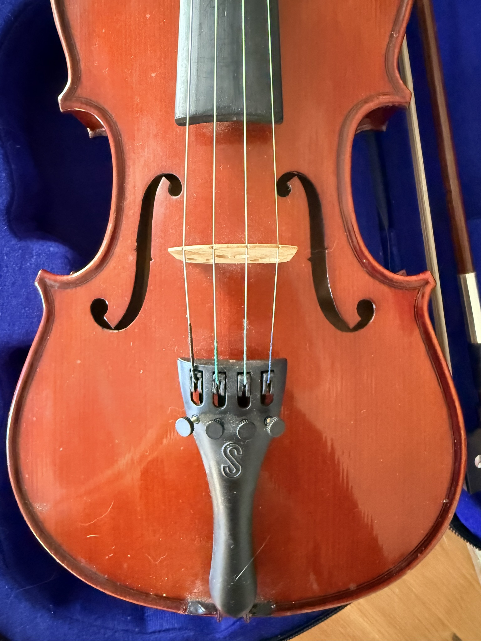 3/4 size Stentor Student 1 Violin and full size A Breton Bow with case image 2
