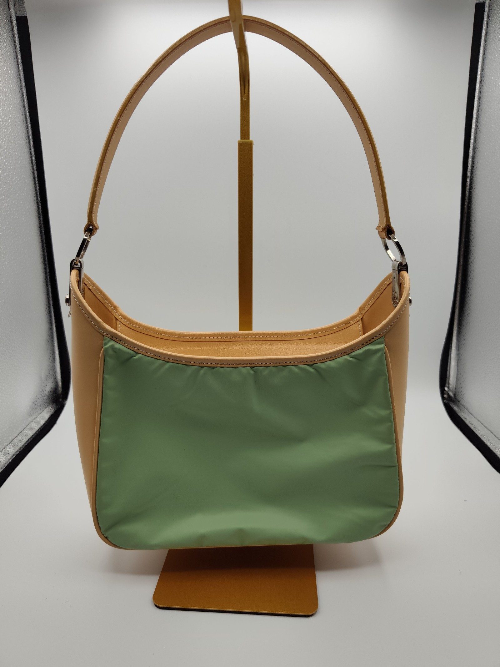 Hunting World Yellow & Green Nylon & Leather Shoulder Bag Other image 4