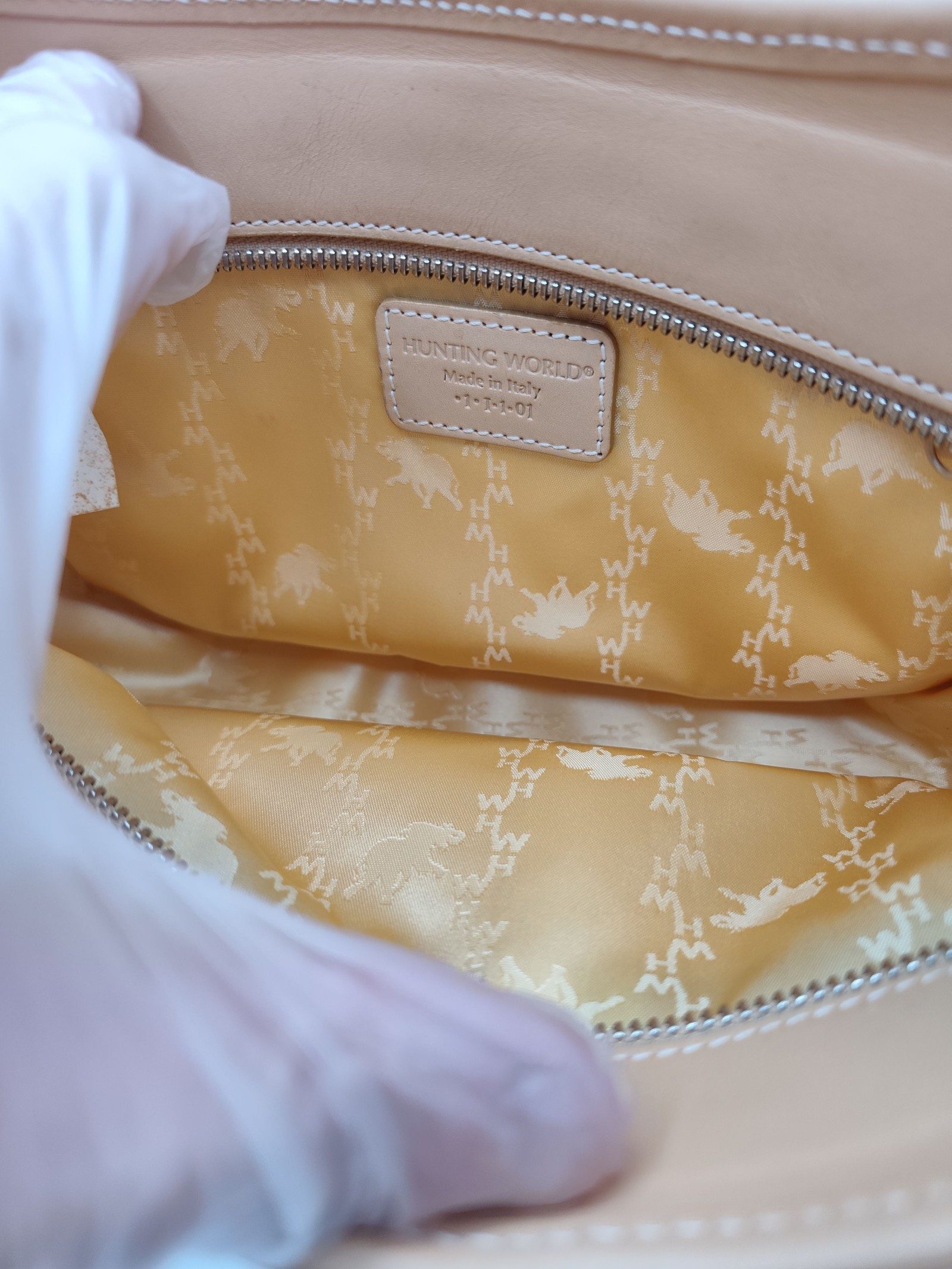 Hunting World Yellow & Green Nylon & Leather Shoulder Bag Other image 7