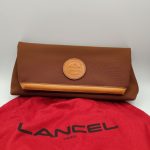 Lancel Brown & Tan Clutch Bag Small