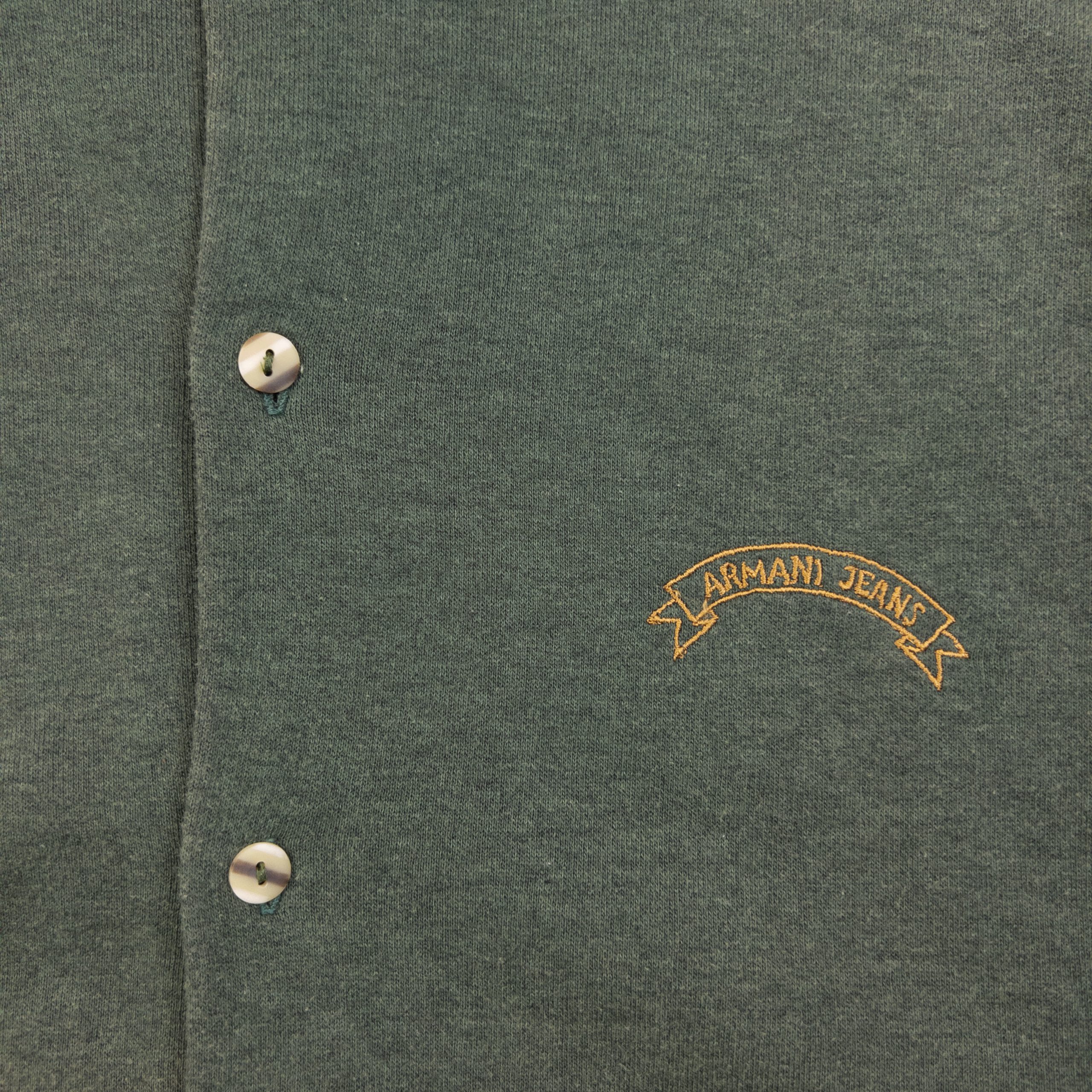 Vintage 90s Armani Jeans Button Up Collared Jumper Size L image 3