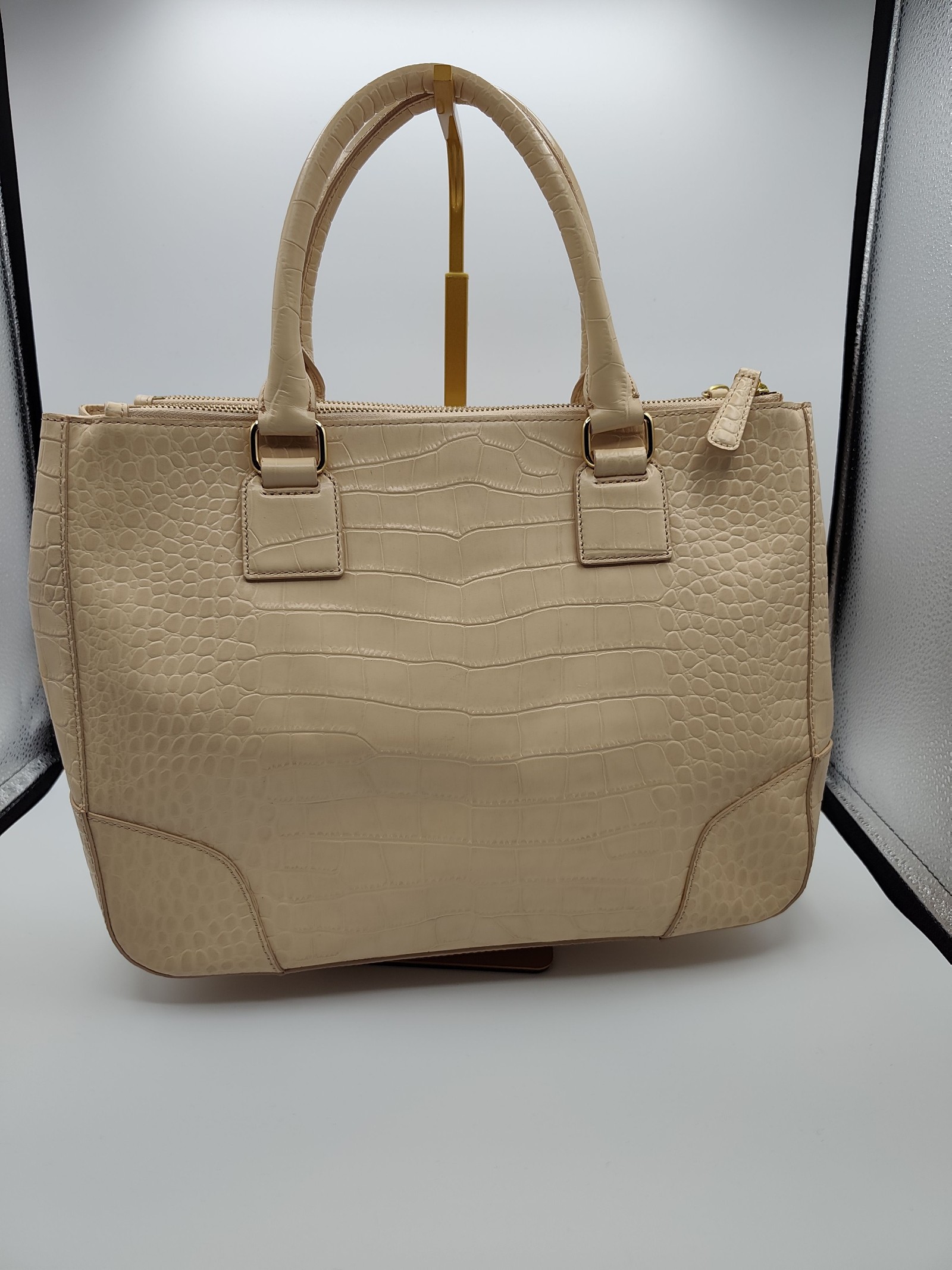 Samantha Thavasa Beige Croc Effect Tote Bag Other image 3