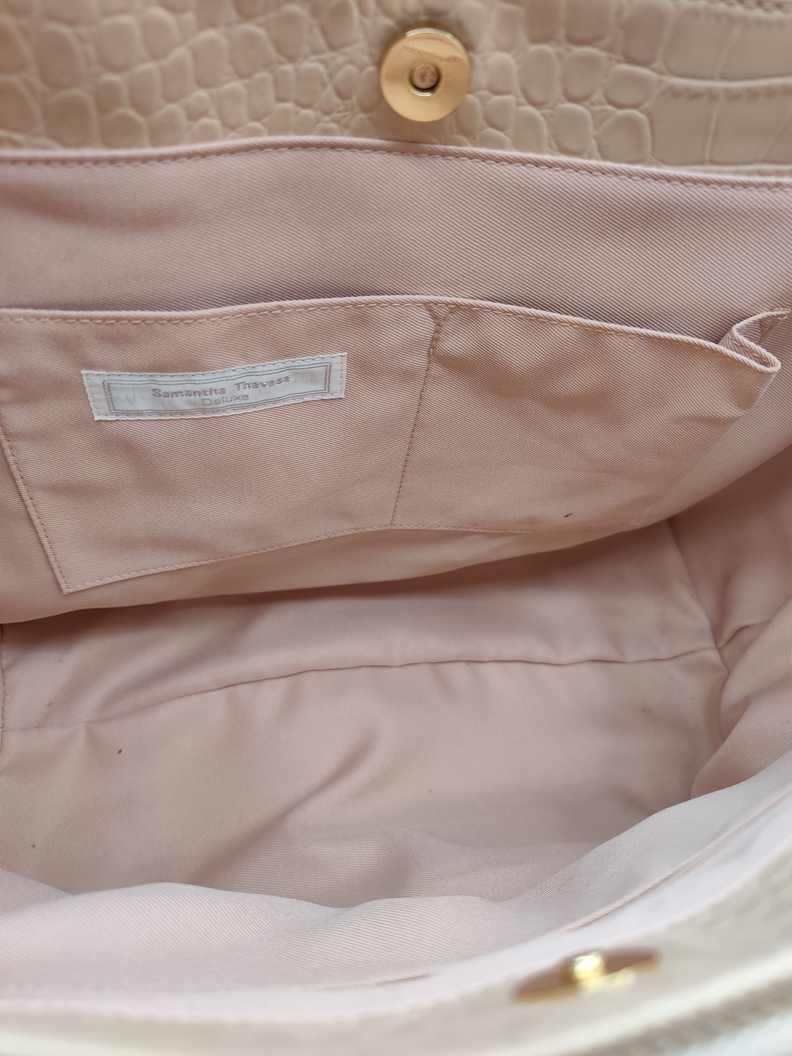 Samantha Thavasa Beige Croc Effect Tote Bag Other image 7