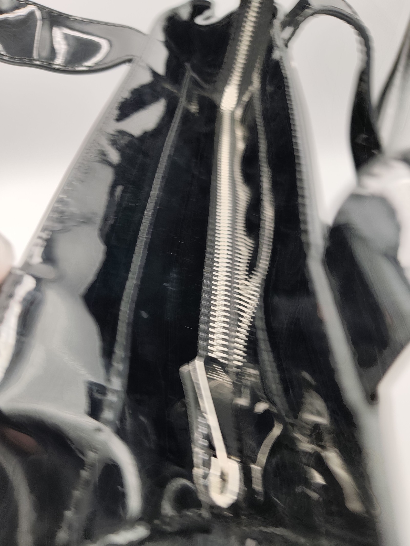 Armani Black Patent Leather Tote Bag Women image 9