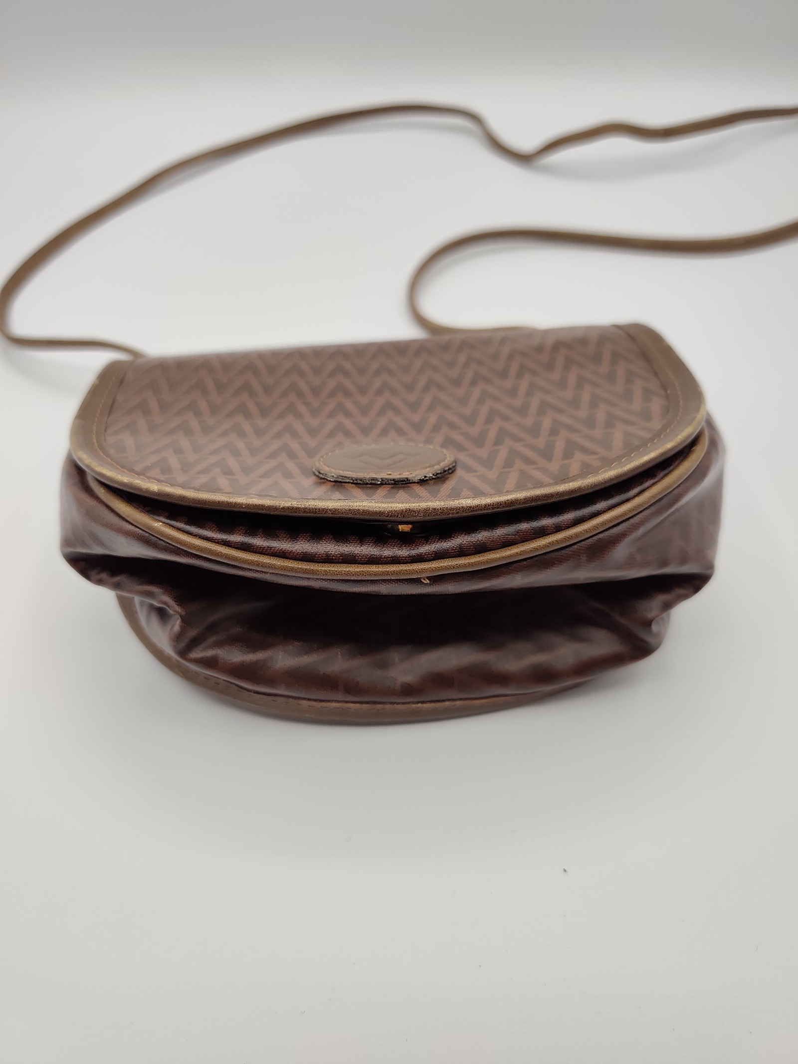 Valentino Brown Logo Crossbody Bag Medium Leather Trim image 3