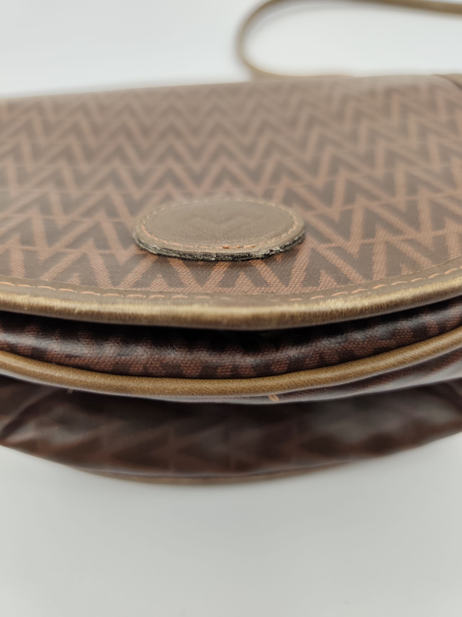 Valentino Brown Logo Crossbody Bag Medium Leather Trim image 4
