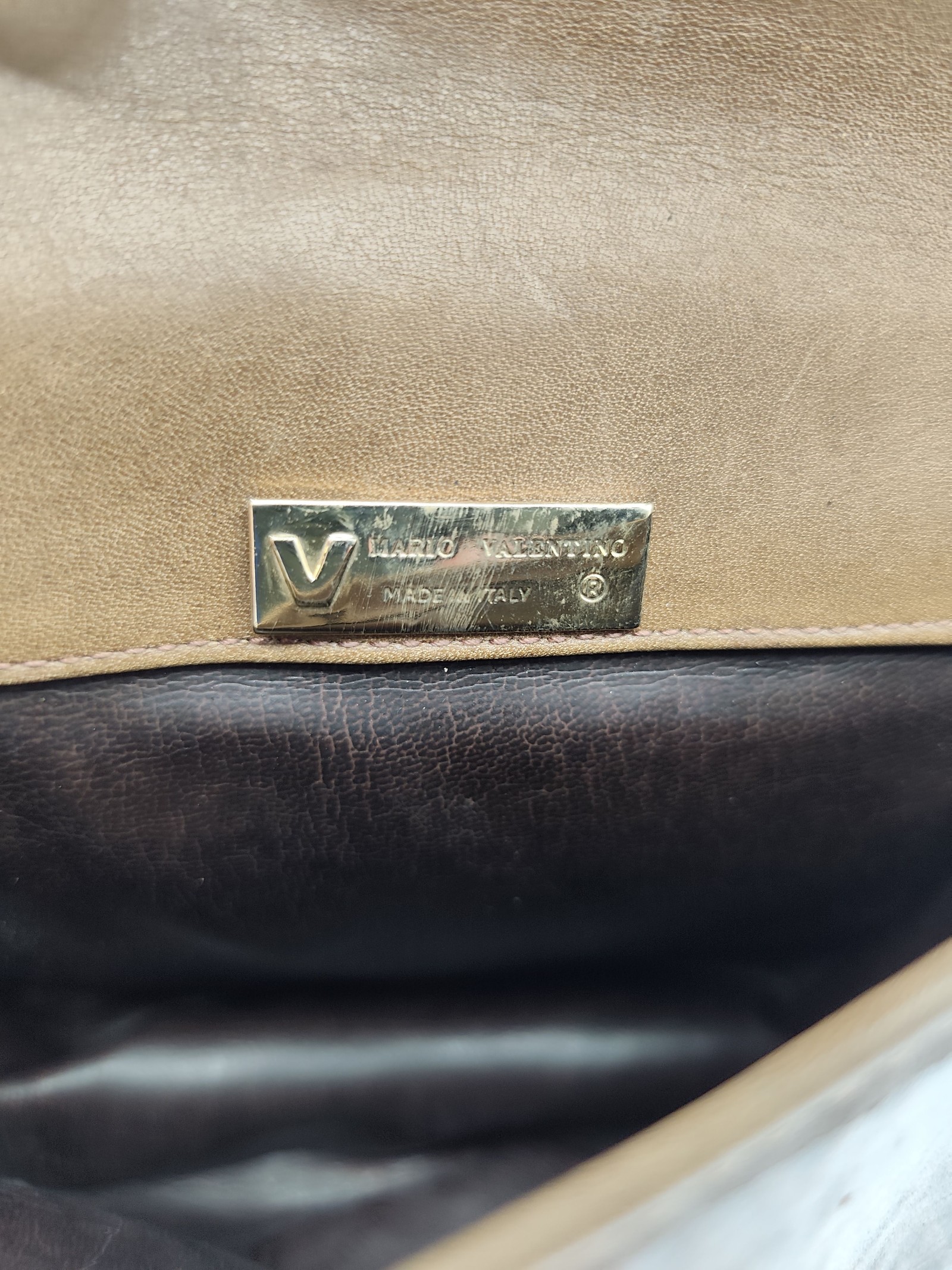 Valentino Brown Logo Crossbody Bag Medium Leather Trim image 6