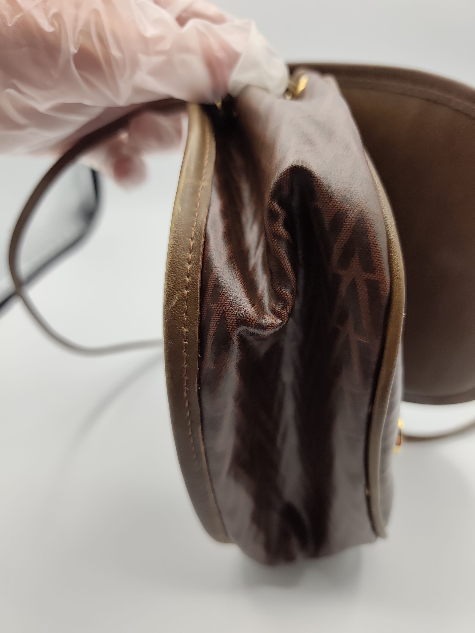 Valentino Brown Logo Crossbody Bag Medium Leather Trim image 7