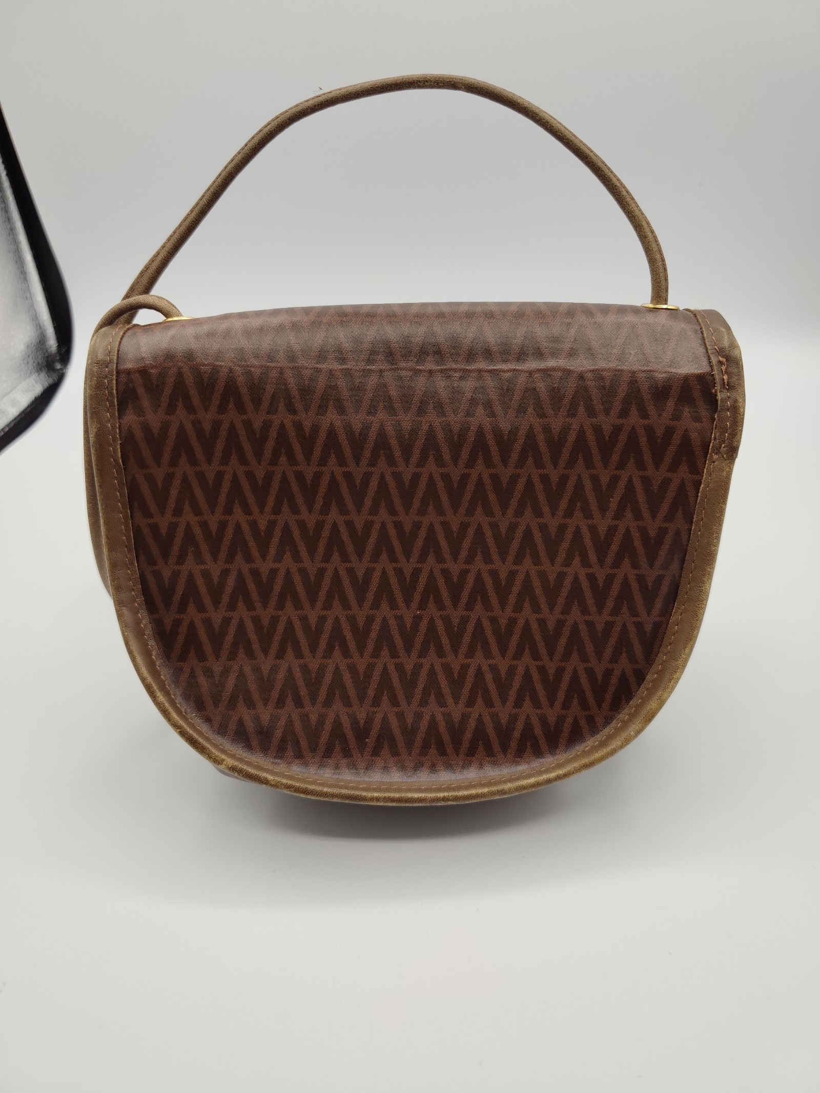 Valentino Brown Logo Crossbody Bag Medium Leather Trim image 8