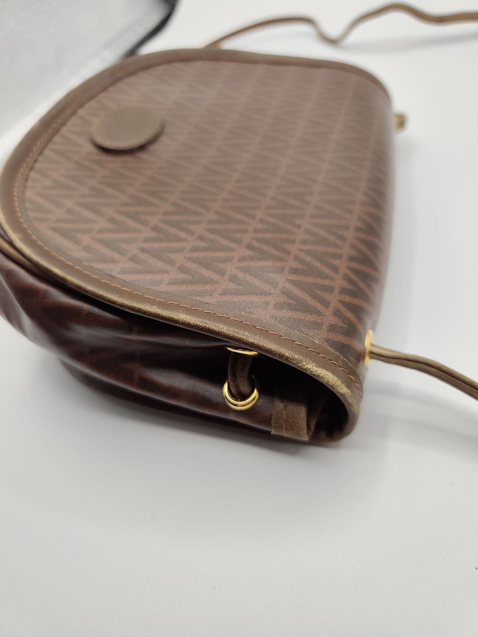 Valentino Brown Logo Crossbody Bag Medium Leather Trim image 9