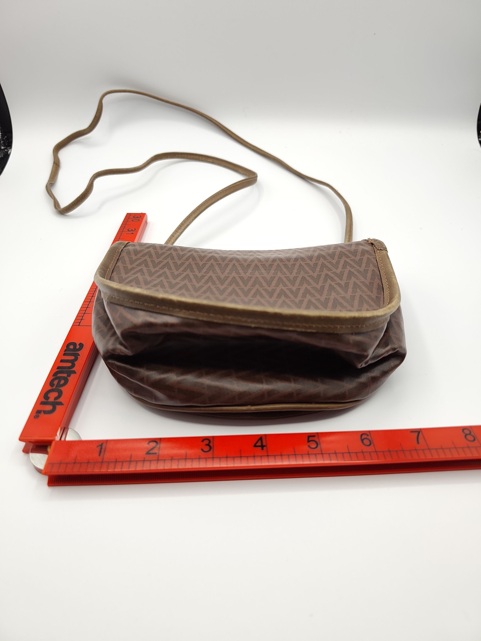 Valentino Brown Logo Crossbody Bag Medium Leather Trim image 10