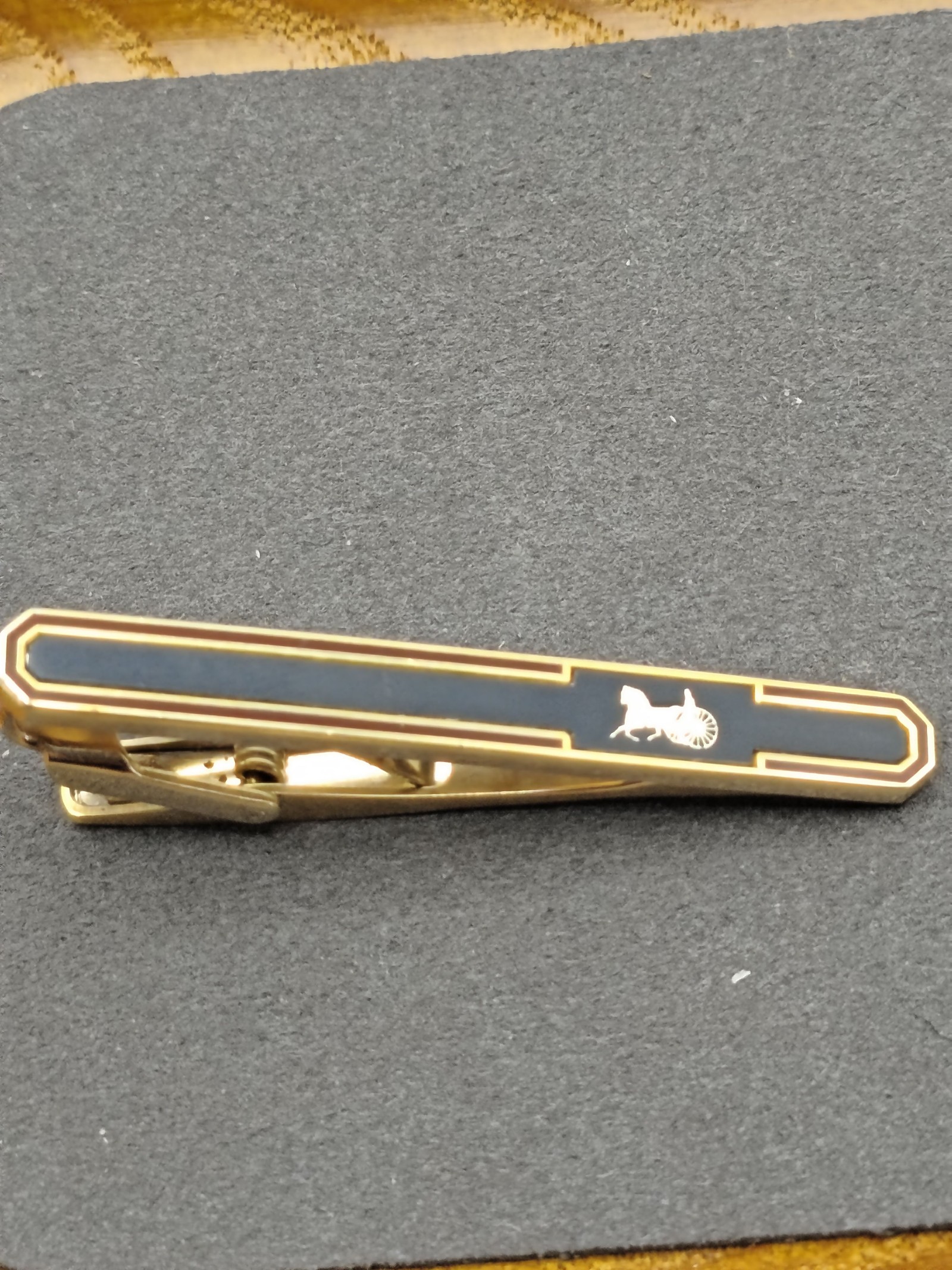 Celine Black & Red Octagonal Cufflinks & Tie Clip Set Other image 7