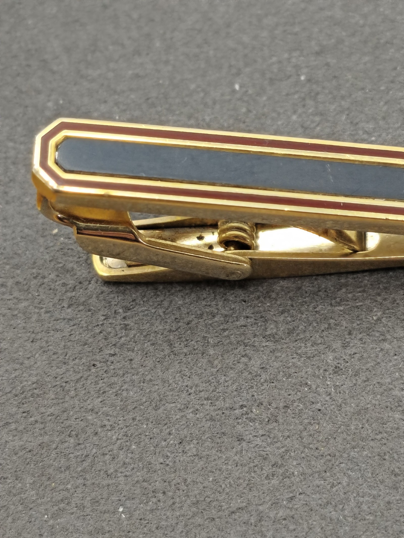 Celine Black & Red Octagonal Cufflinks & Tie Clip Set Other image 9