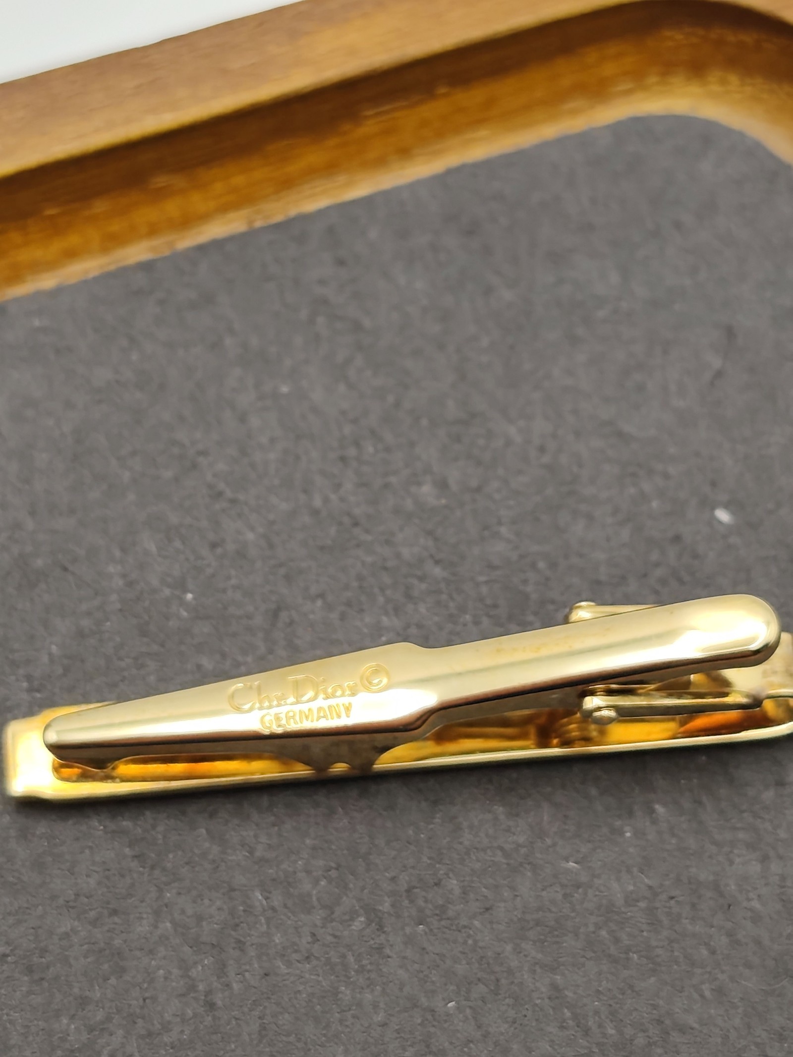 Christian Dior Gold Tone Tie Clip with Logo Other image 8