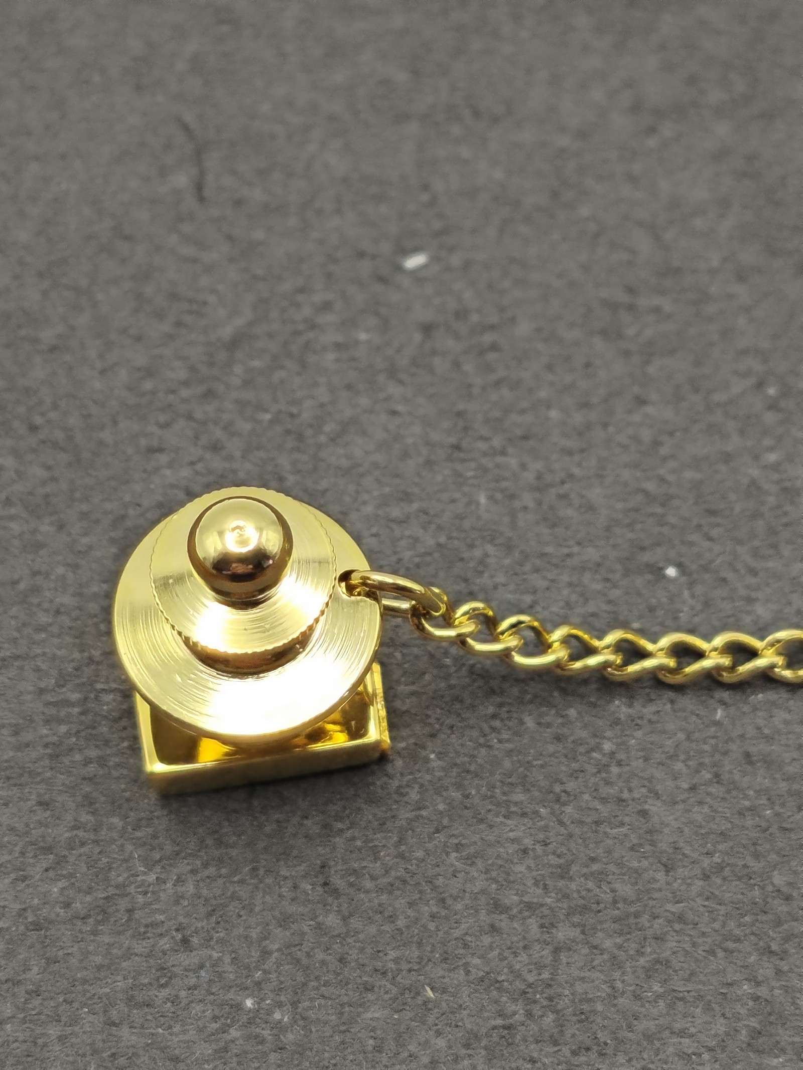 Christian Dior Gold Tone Tie Pin with Chain and Box image 4