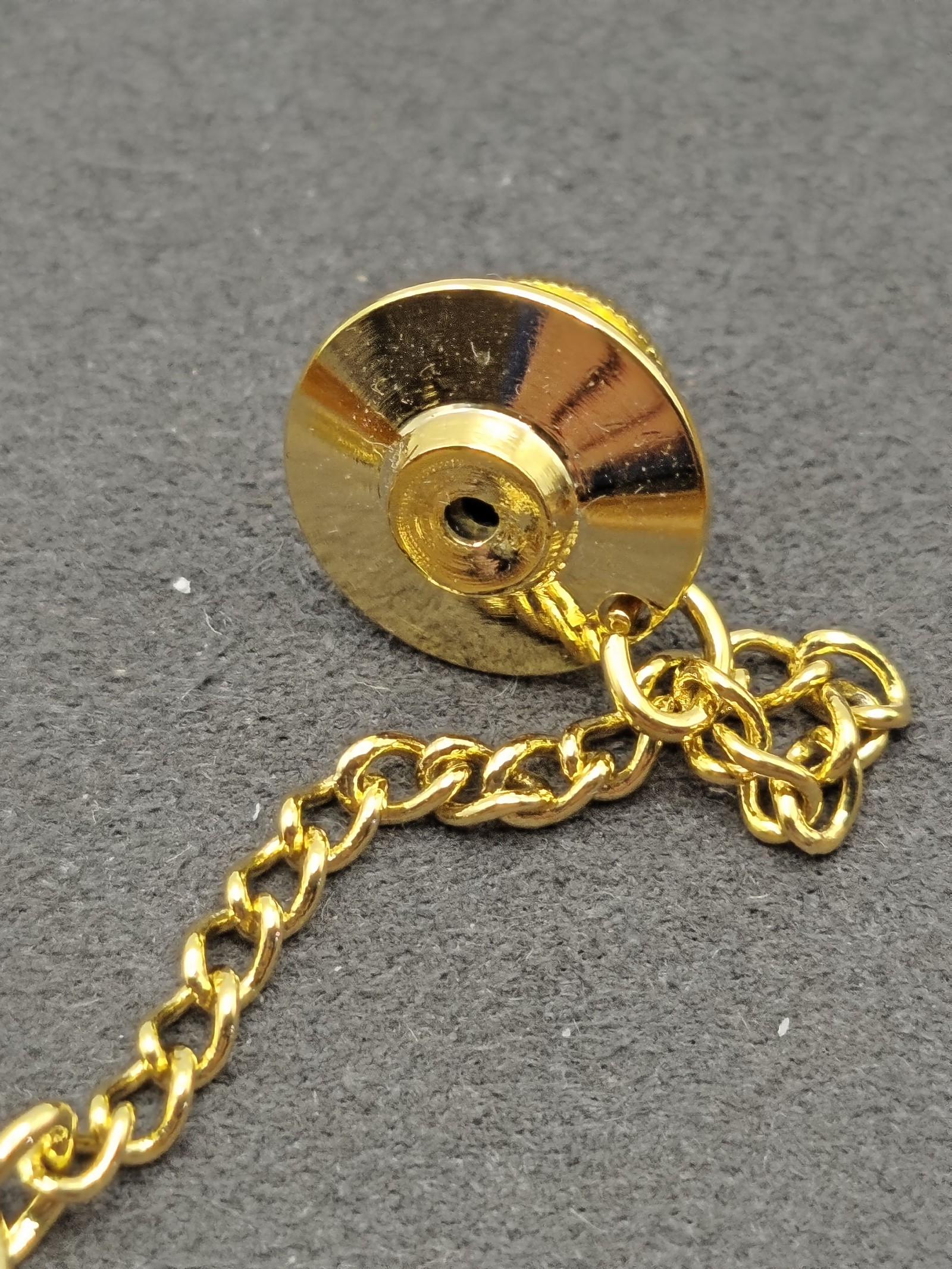 Christian Dior Gold Tone Tie Pin with Chain and Box image 6