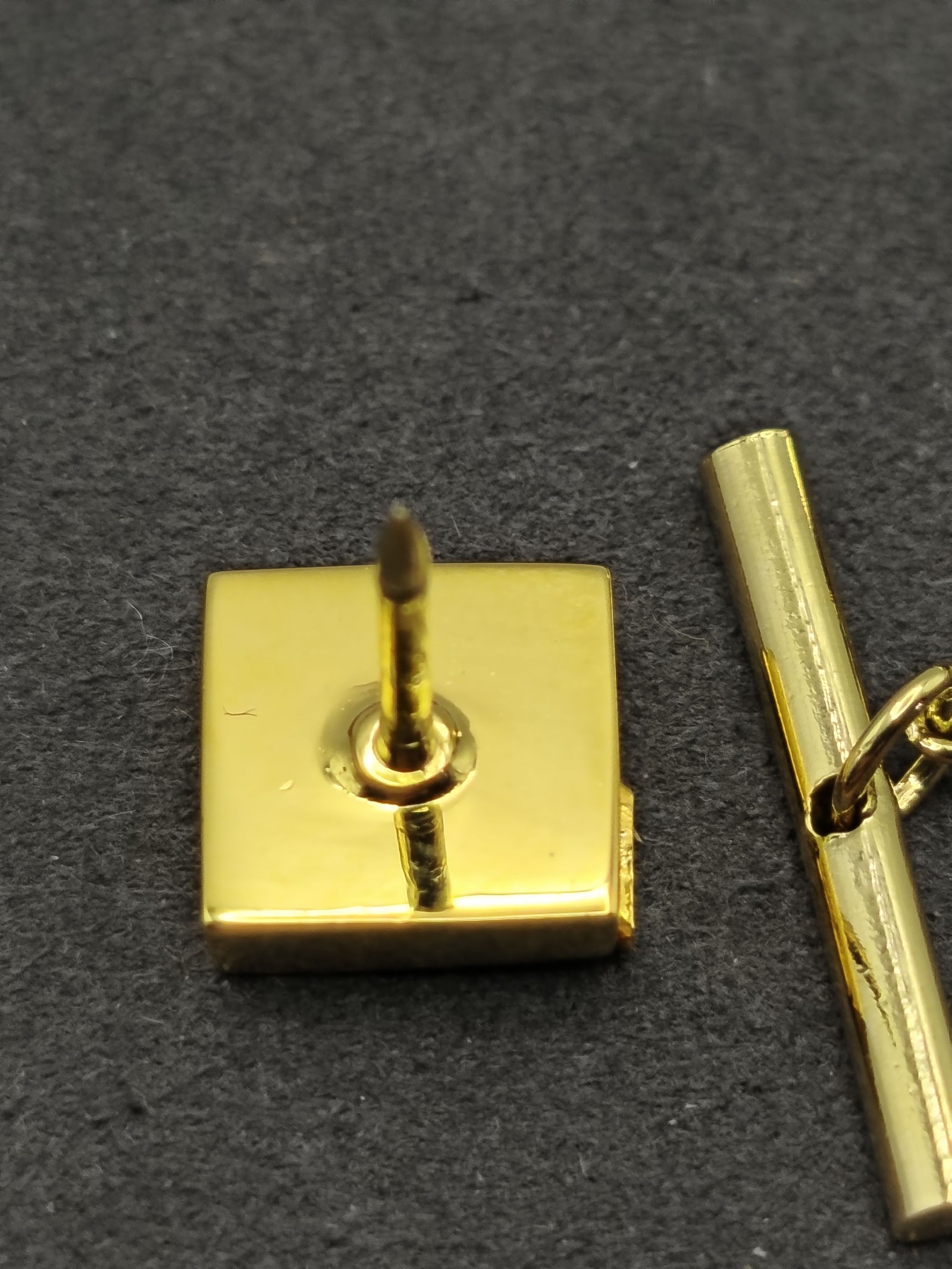 Christian Dior Gold Tone Tie Pin with Chain and Box image 7