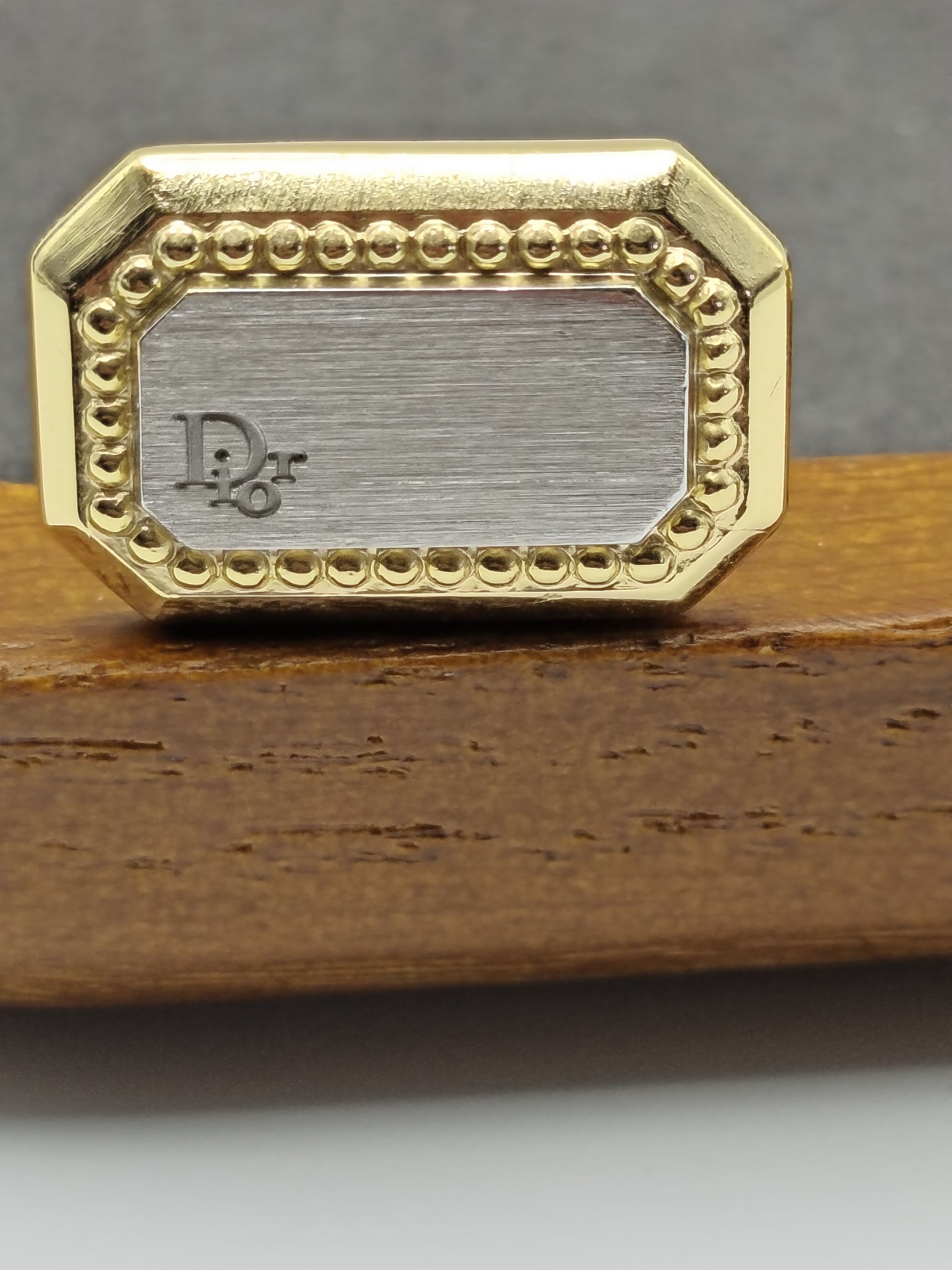 Christian Dior Gold & Silver Tone Men's Cufflinks in Box image 5