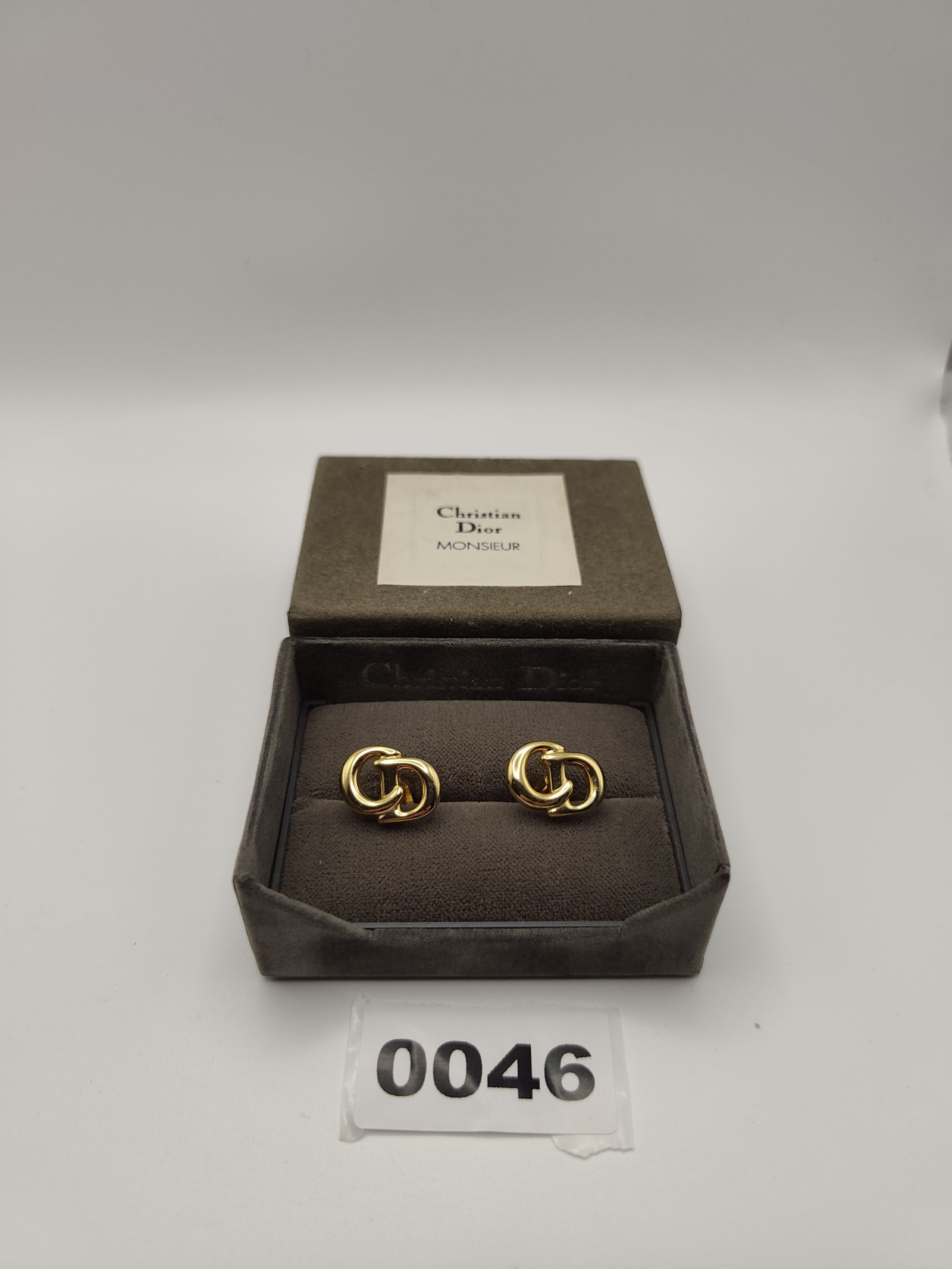 Christian Dior Gold Tone CD Logo Cufflinks Men