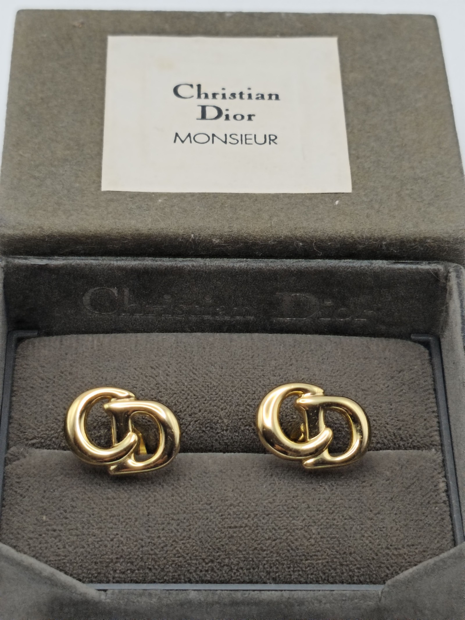 Christian Dior Gold Tone CD Logo Cufflinks Men image 2