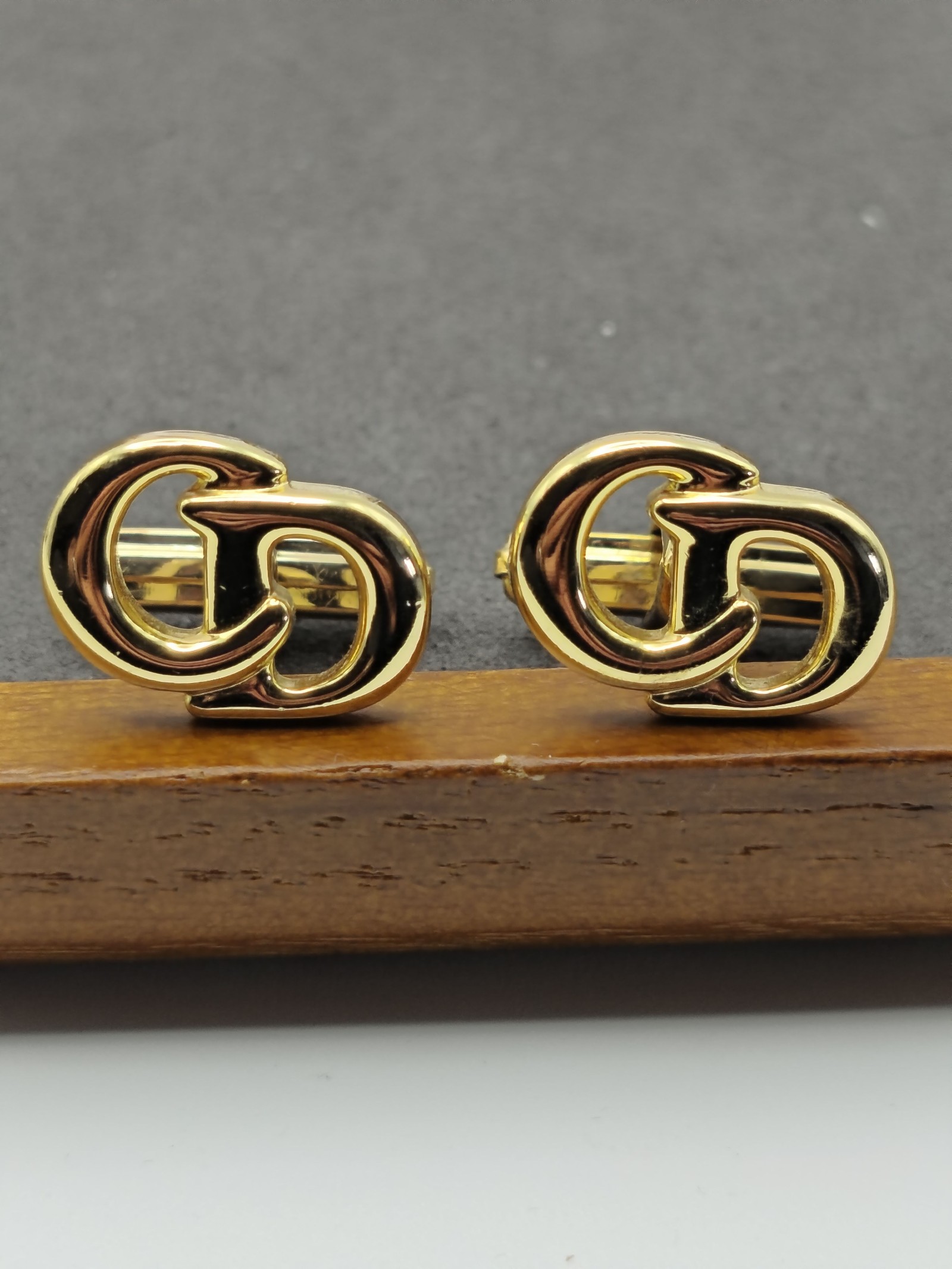Christian Dior Gold Tone CD Logo Cufflinks Men image 3