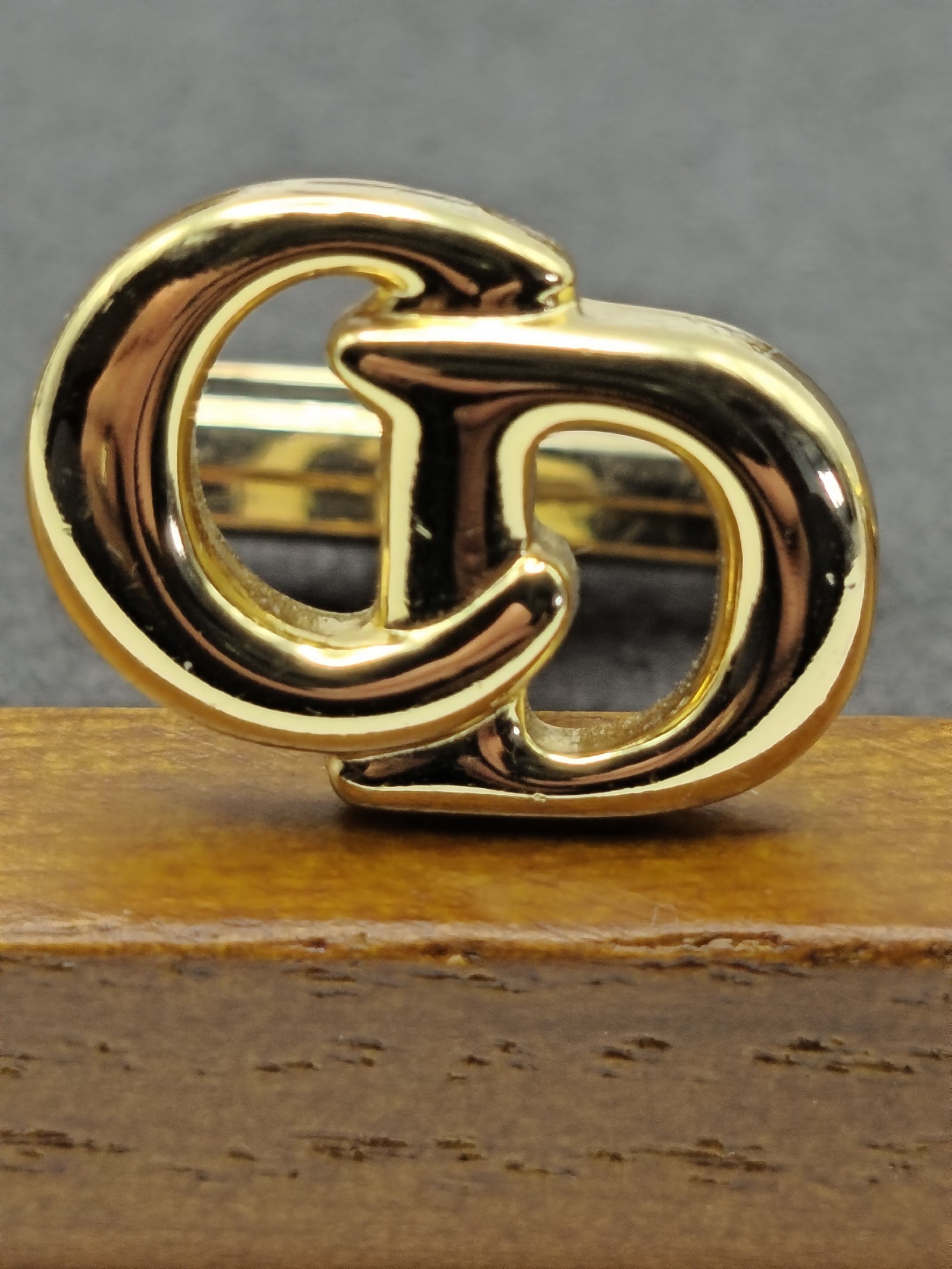 Christian Dior Gold Tone CD Logo Cufflinks Men image 5
