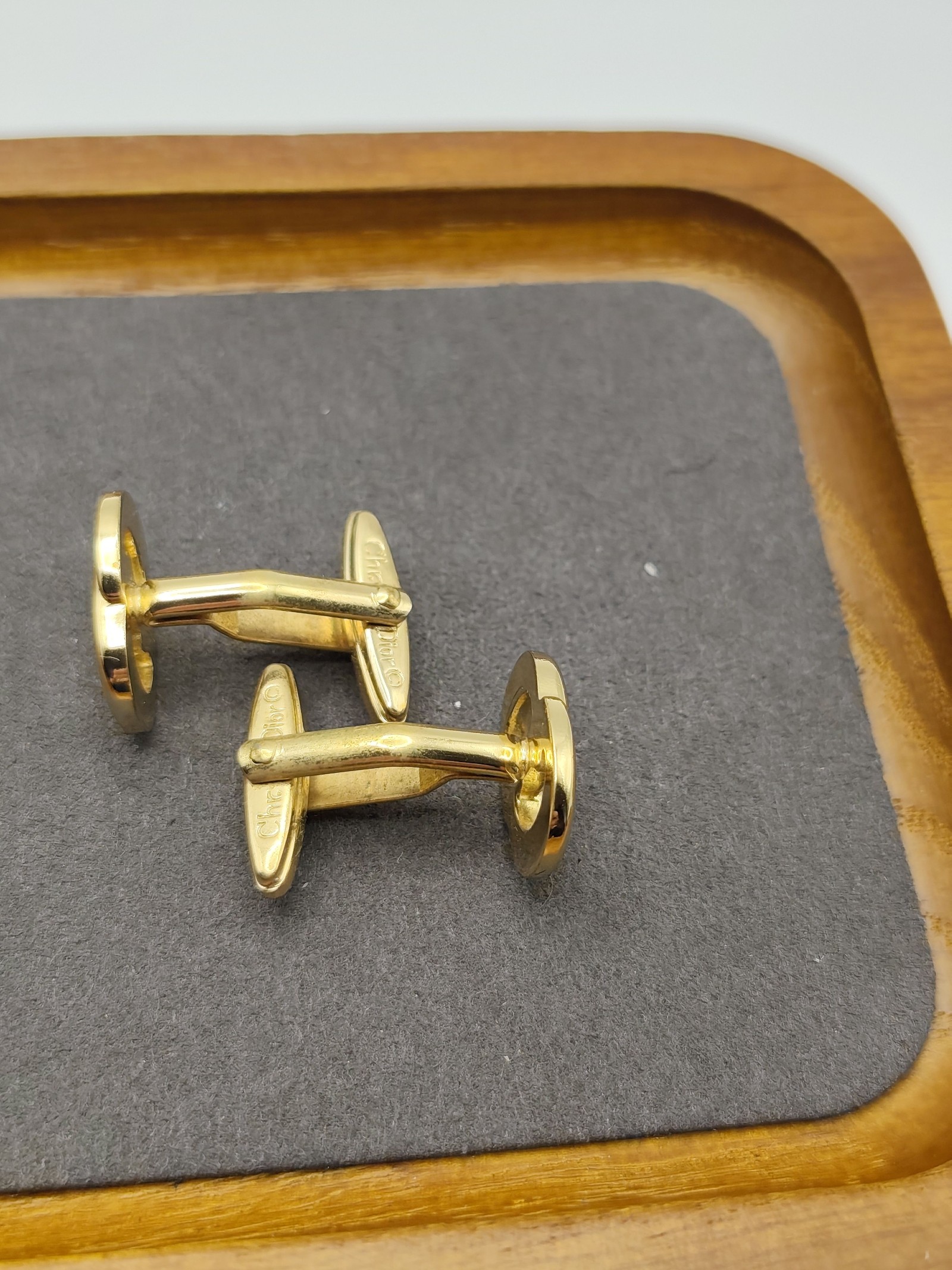 Christian Dior Gold Tone CD Logo Cufflinks Men image 6
