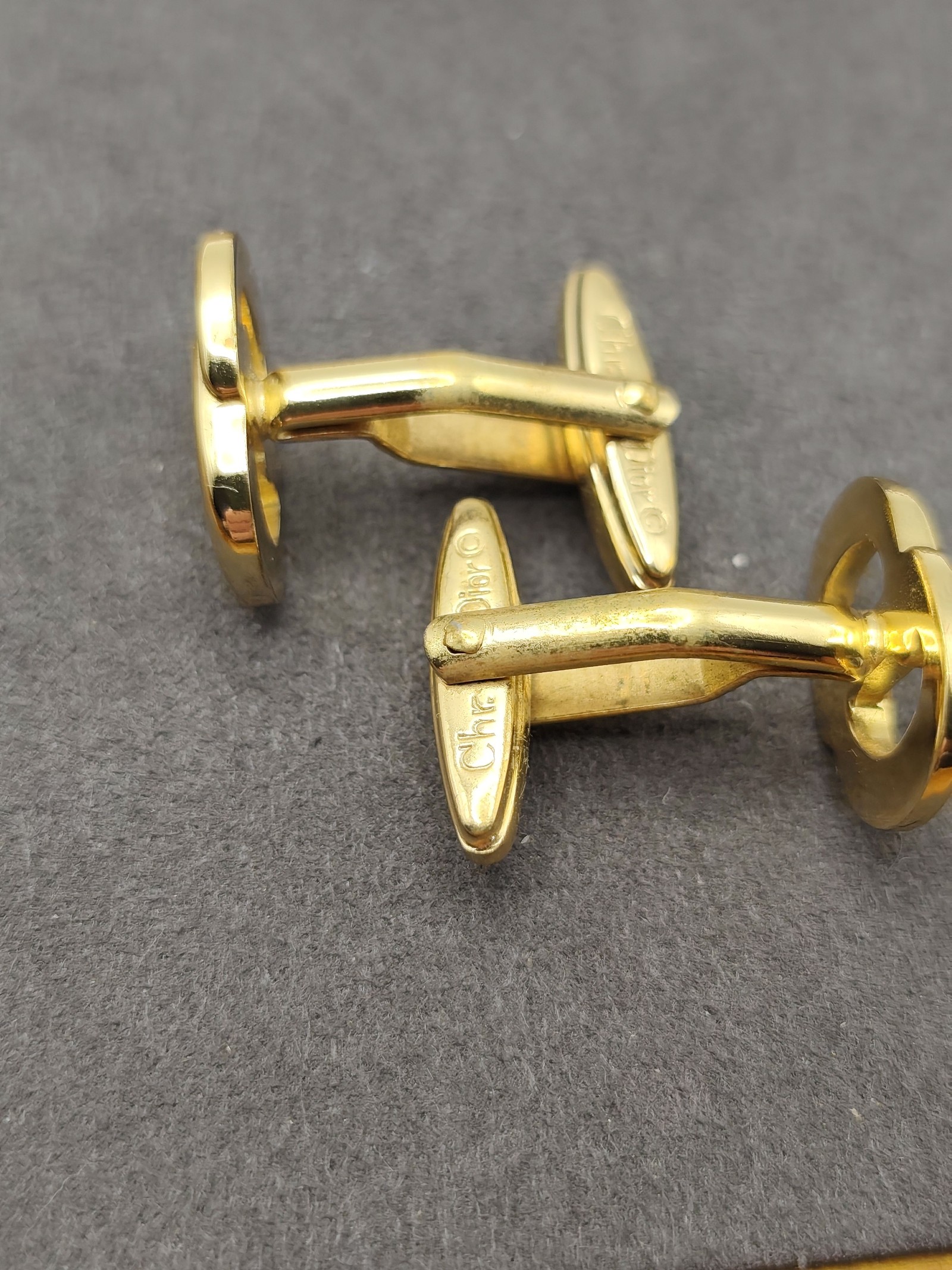 Christian Dior Gold Tone CD Logo Cufflinks Men image 7