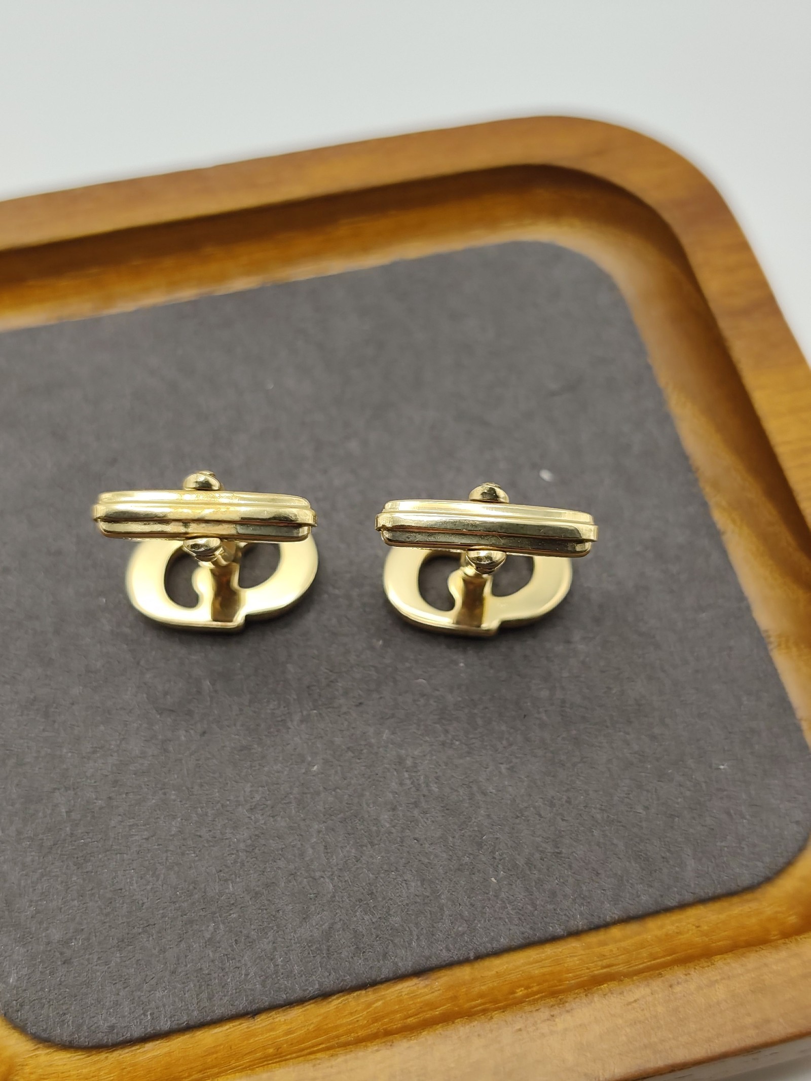 Christian Dior Gold Tone CD Logo Cufflinks Men image 8