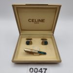 Celine Blue Inlay Tie Clip & Cufflinks Set Men Other