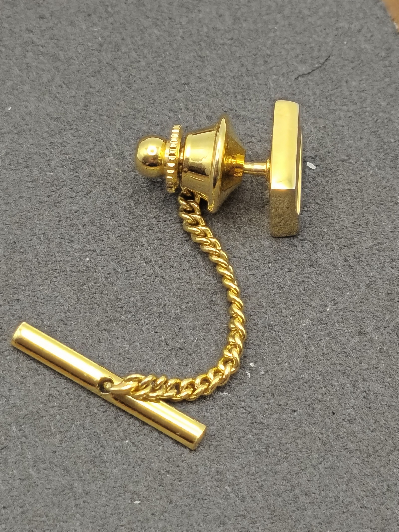 Dior Gold Tone Tie Tack Pin with Chain Other image 4