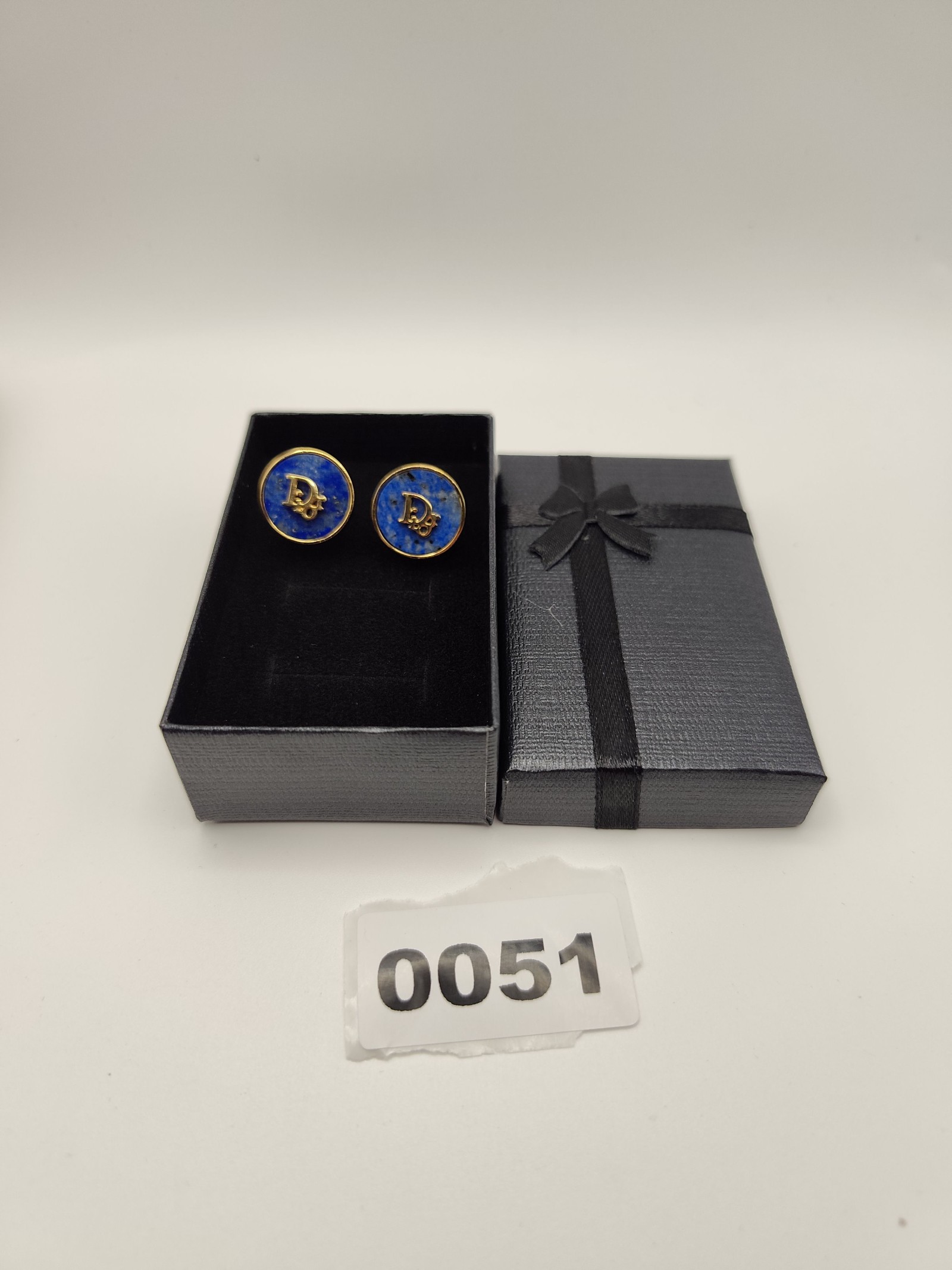 Dior Blue Round Logo Cufflinks with Gift Box Other