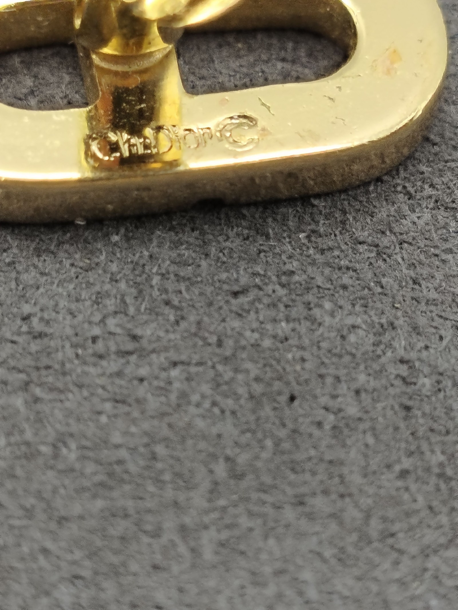 Christian Dior Gold Tone Crystal CD Logo Cufflinks image 8