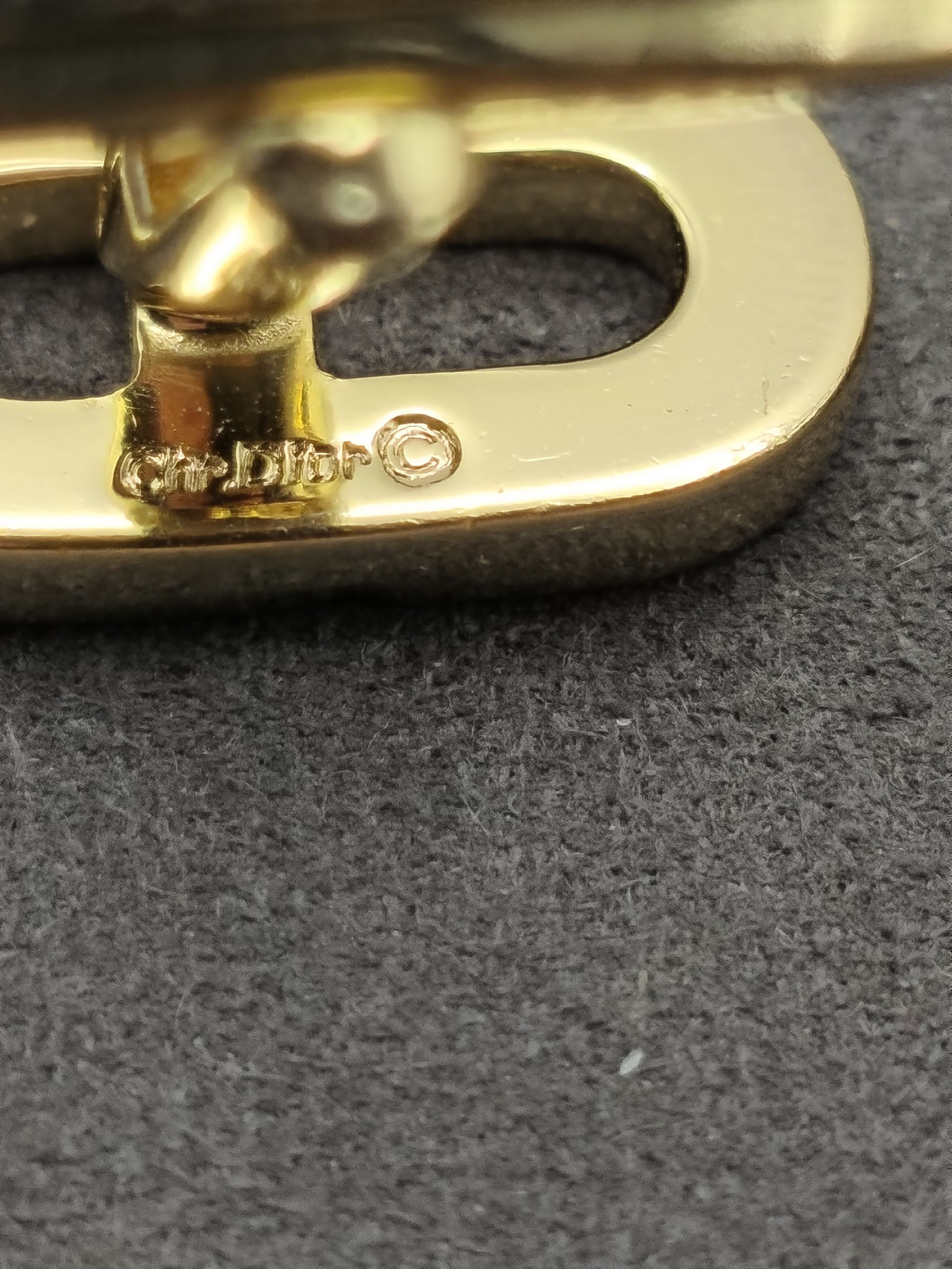 Christian Dior Gold Tone Crystal CD Logo Cufflinks image 9