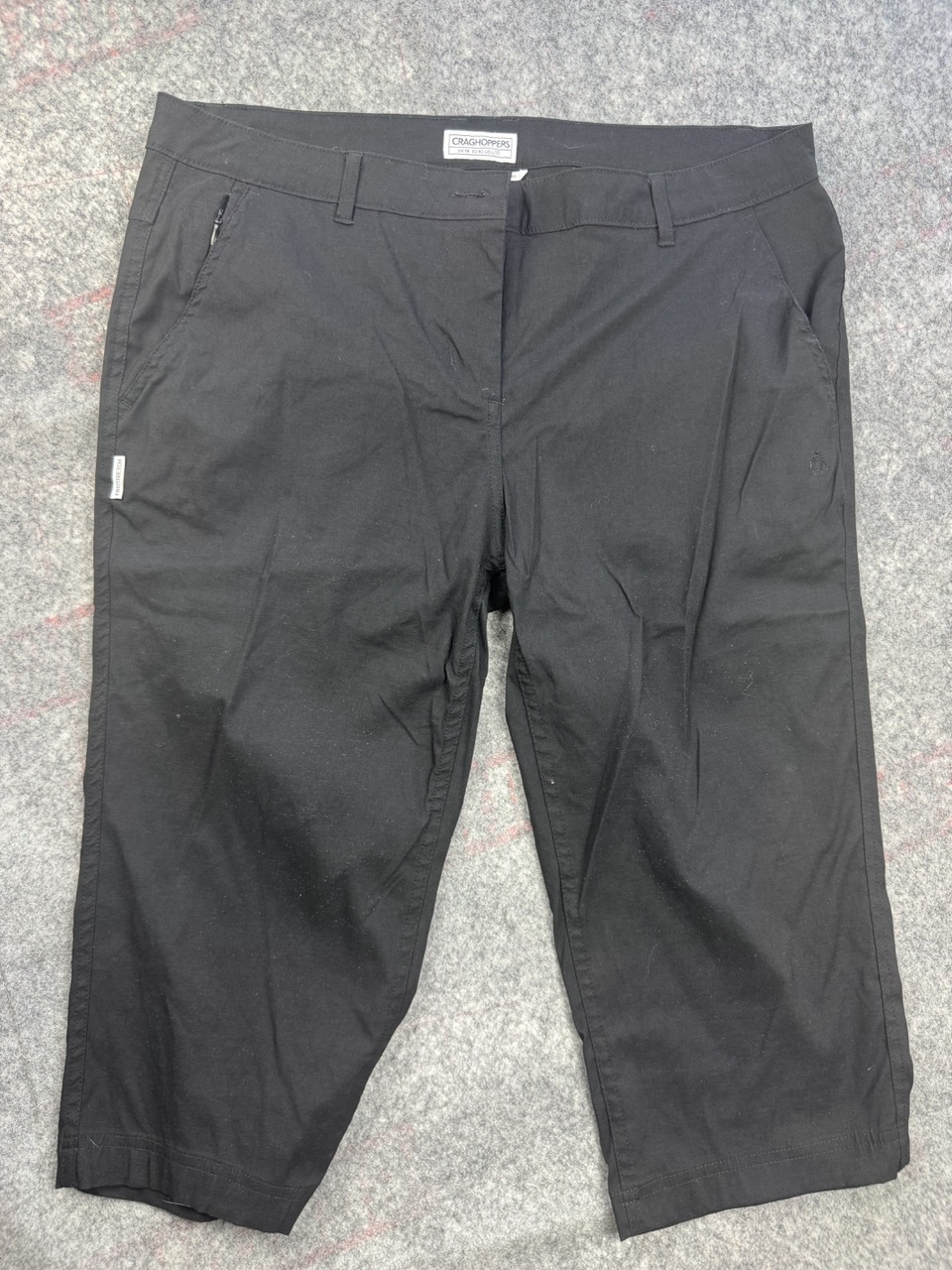 Craghoppers Black ProStretch Cropped Trousers UK 14