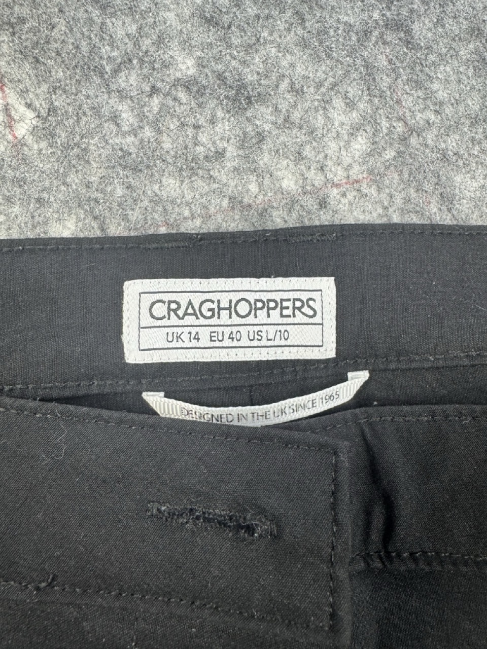 Craghoppers Black ProStretch Cropped Trousers UK 14 image 3