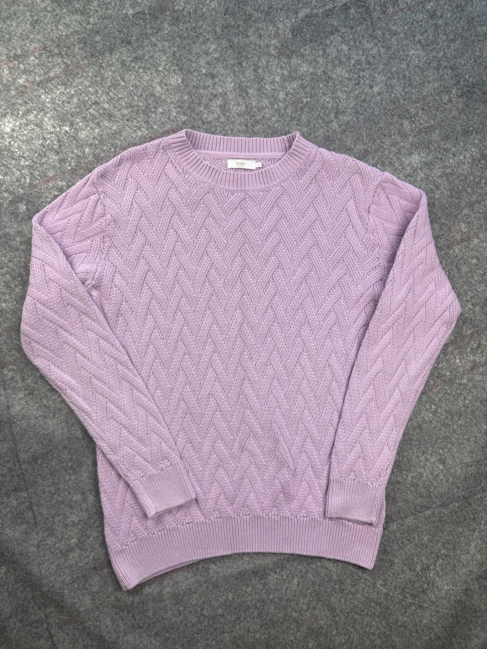Cotton Traders Lilac Cable Knit Jumper Women’s M 100% Cotton