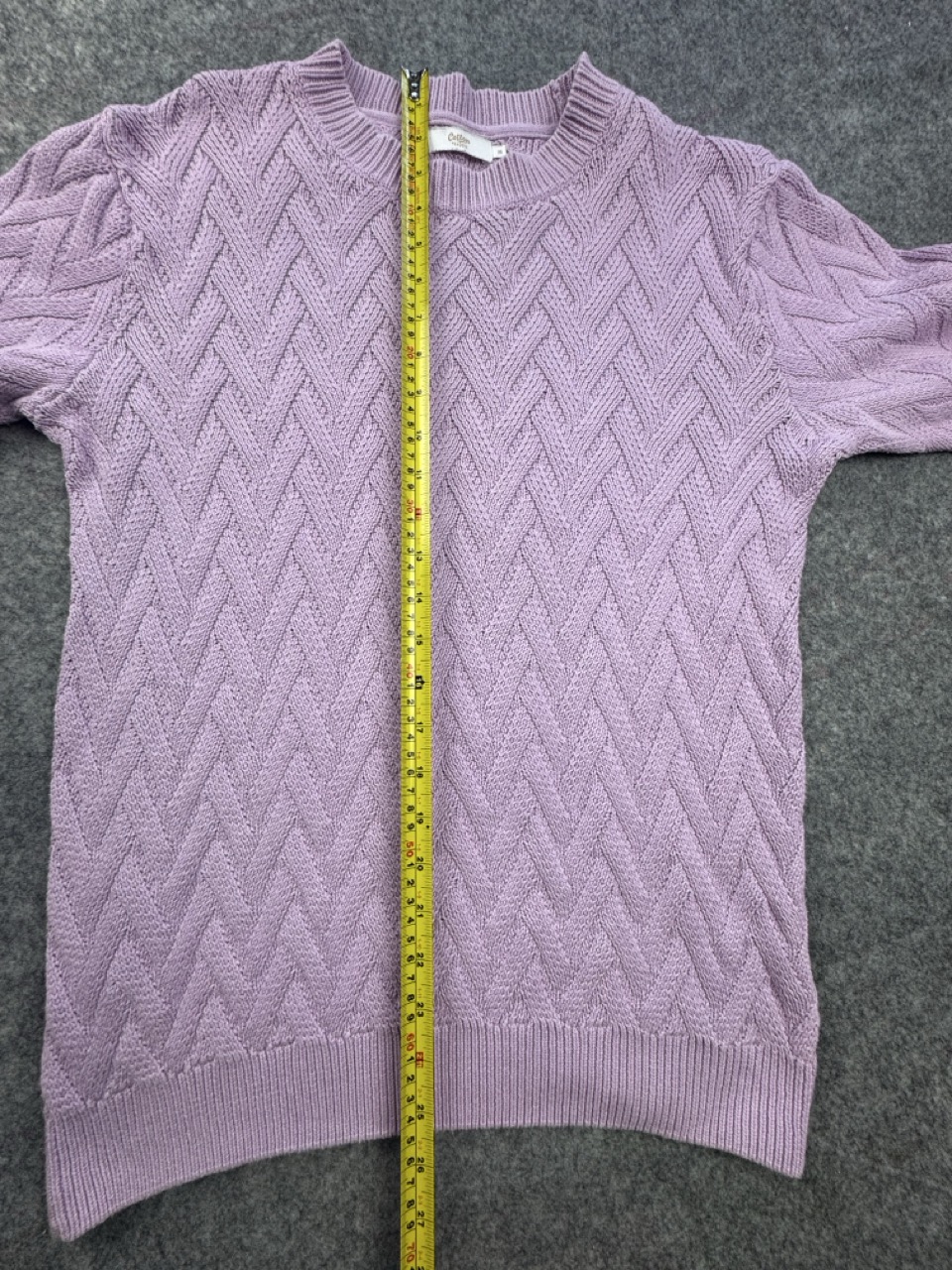 Cotton Traders Lilac Cable Knit Jumper Women’s M 100% Cotton image 6