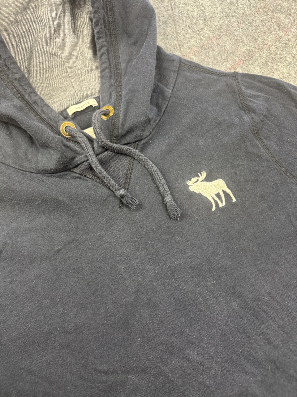 Abercrombie & Fitch Navy Hoodie XL Moose Logo image 2
