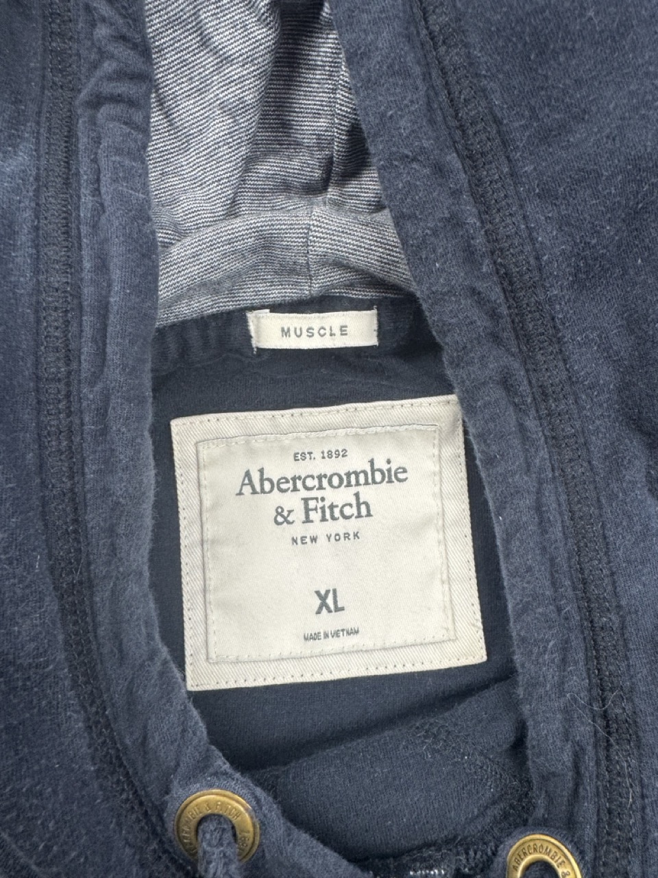 Abercrombie & Fitch Navy Hoodie XL Moose Logo image 3