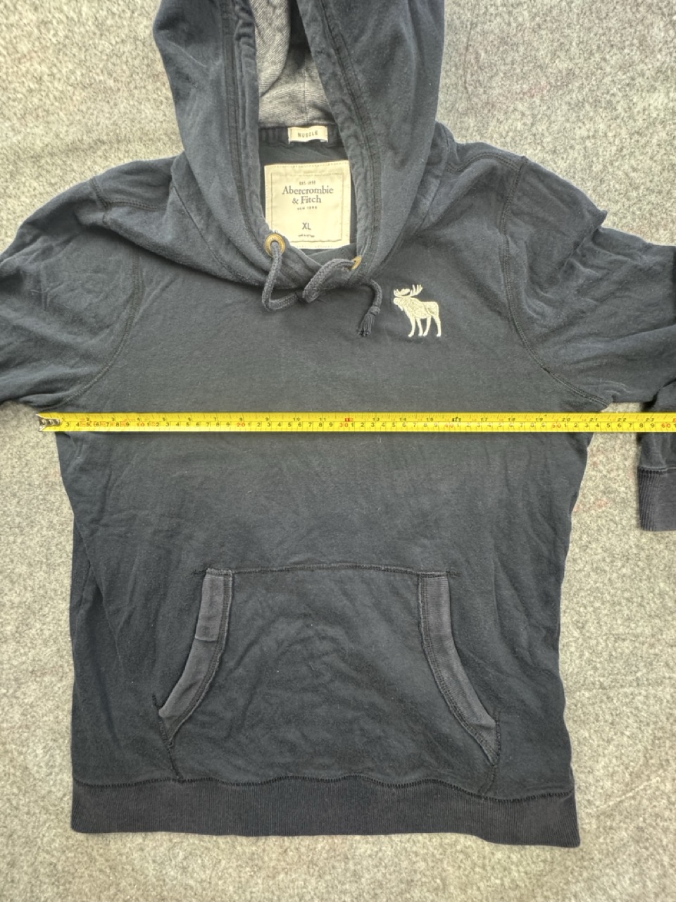 Abercrombie & Fitch Navy Hoodie XL Moose Logo image 4