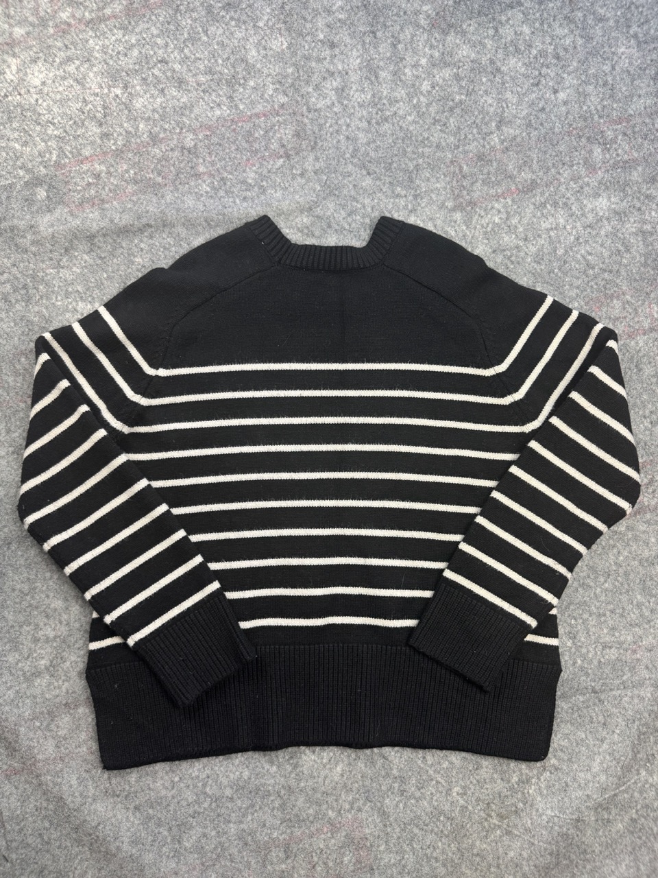 Zara Black & White Striped Crew Neck Jumper Men’s/Unisex M image 7