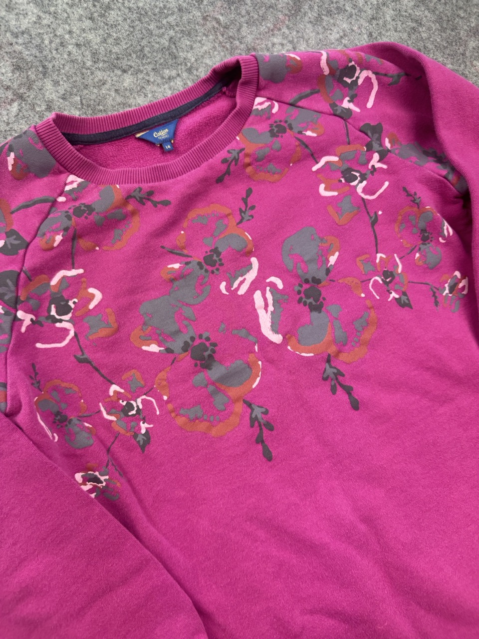 Cotton Traders Deep Magenta Floral Sweatshirt UK 14 image 2