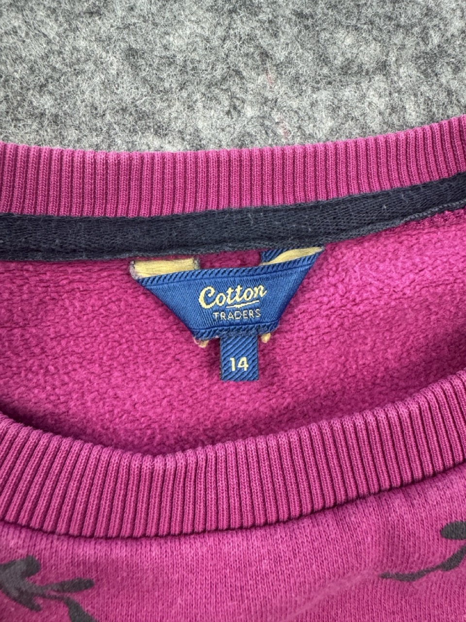 Cotton Traders Deep Magenta Floral Sweatshirt UK 14 image 3