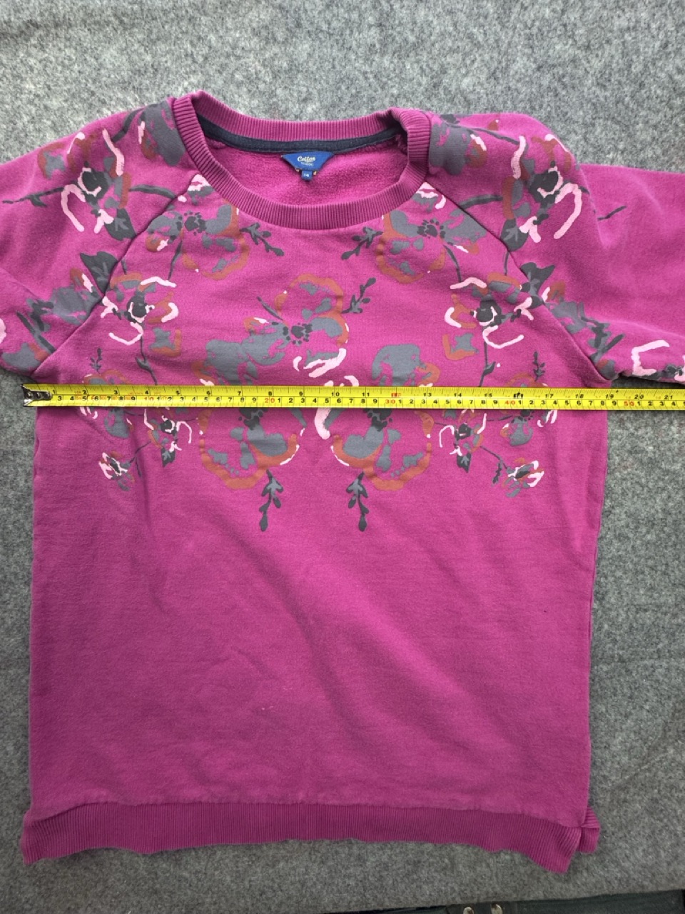 Cotton Traders Deep Magenta Floral Sweatshirt UK 14 image 6