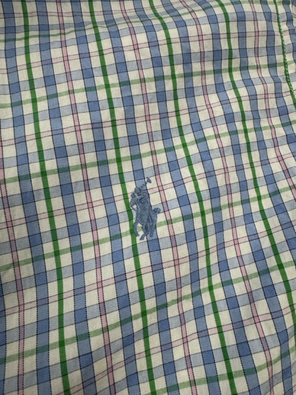 Ralph Lauren Blue, Green & Pink Checked Button Down Shirt Size 10 image 2