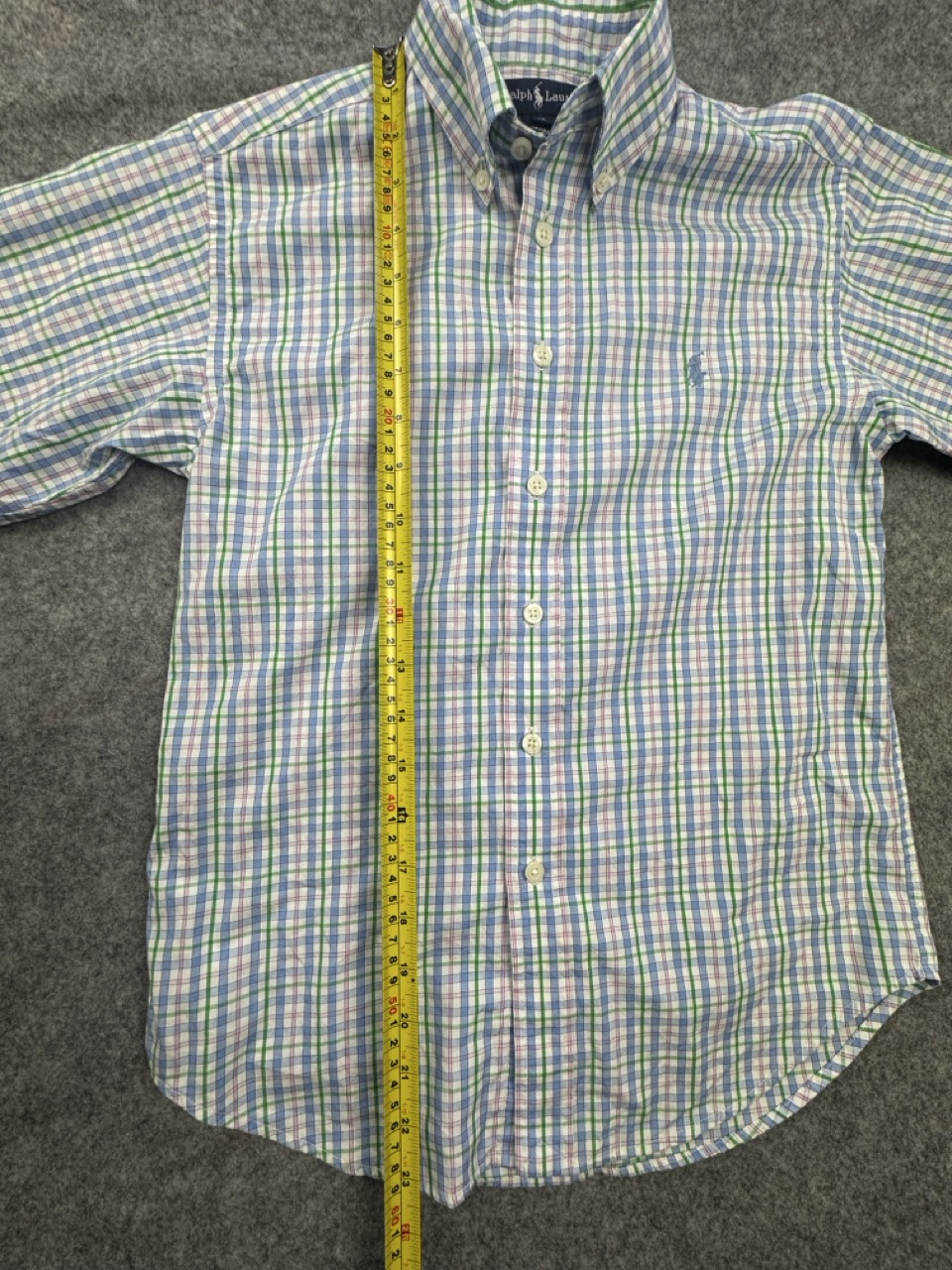 Ralph Lauren Blue, Green & Pink Checked Button Down Shirt Size 10 image 5