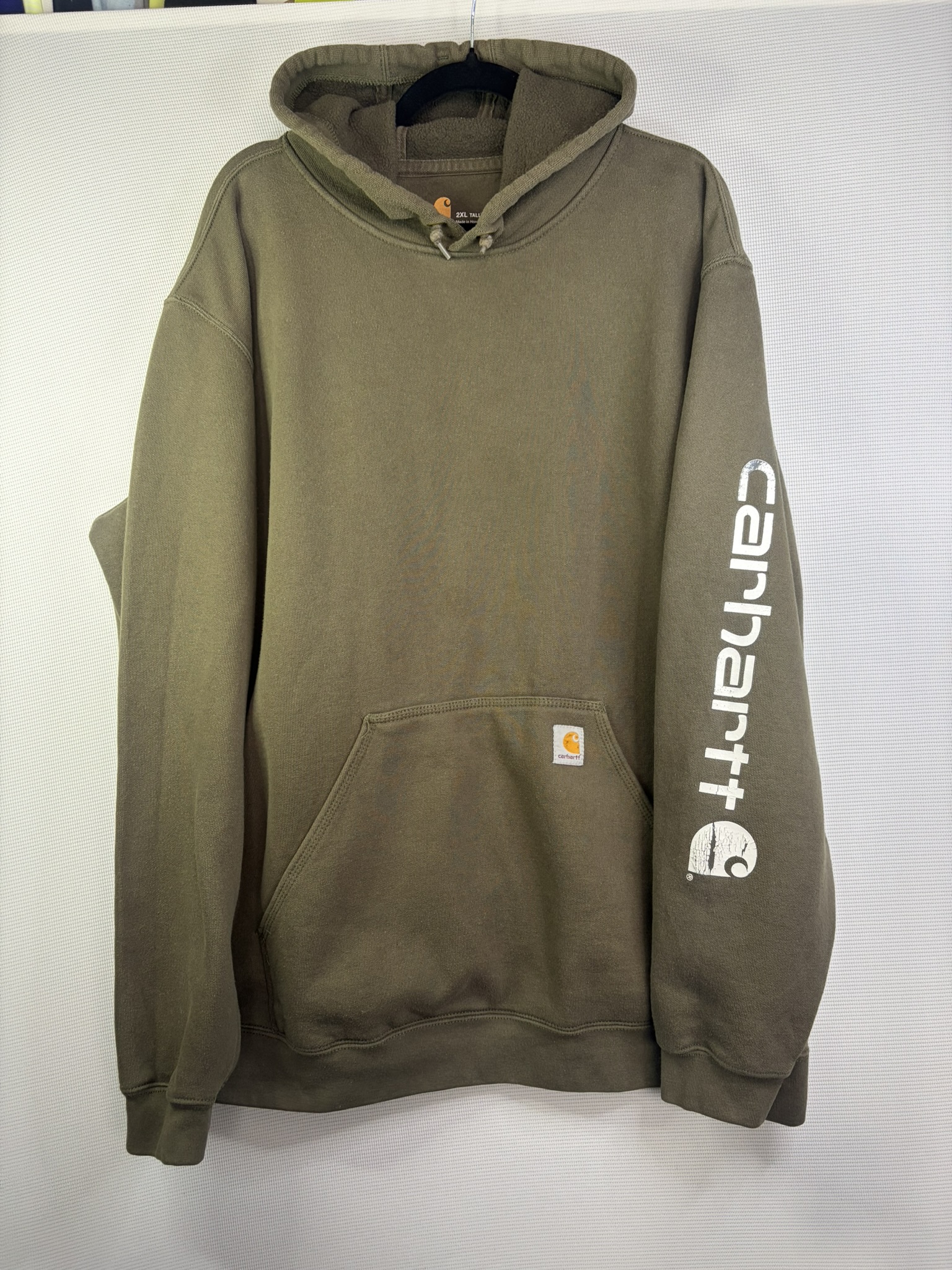 Carhartt Olive Green Hoodie 2XL Tall Original Fit